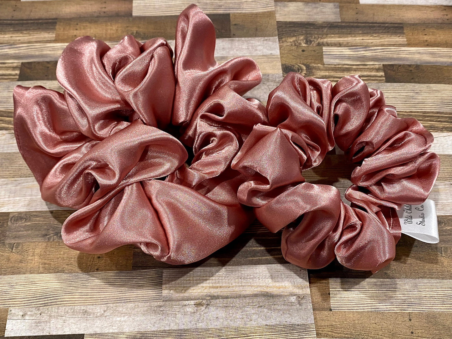 Dusty Pink Satin Scrunchie: XL or Regular Hair Tie