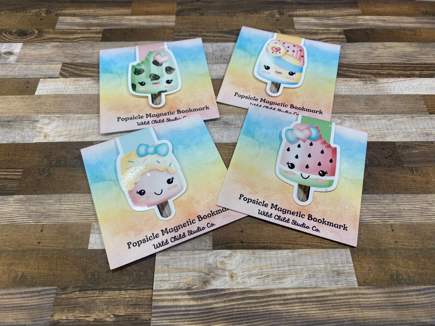 Kawaii Ice Cream PopsicleMagnetic Bookmark