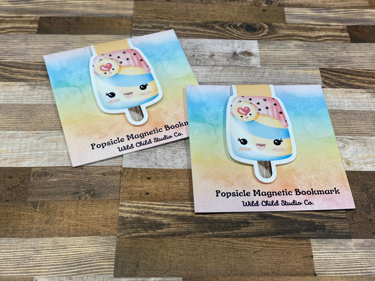 Kawaii Ice Cream PopsicleMagnetic Bookmark
