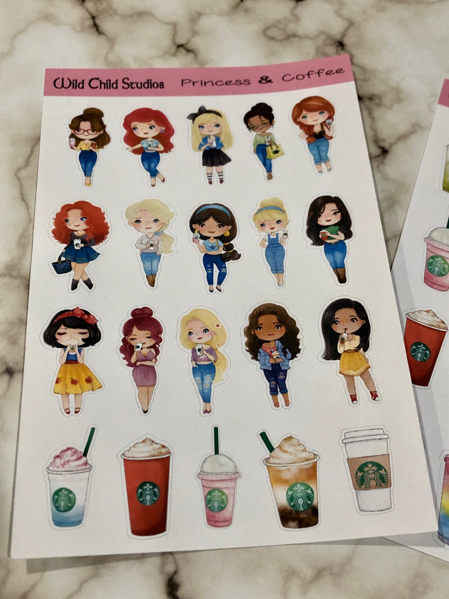Princess and Coffee Planner Stickers