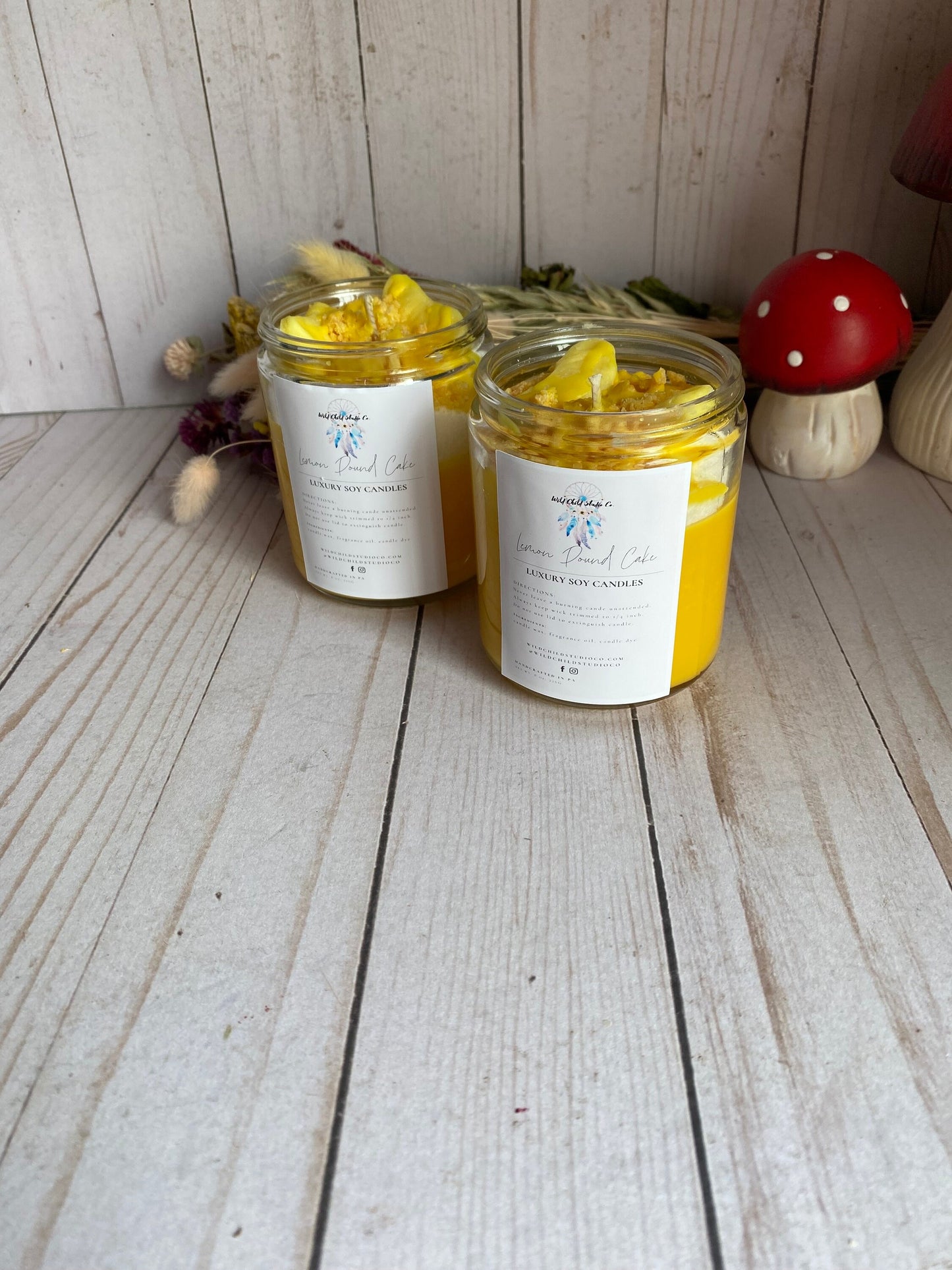 Lemon Pound Cake Hand Poured Soy Candle 8 oz