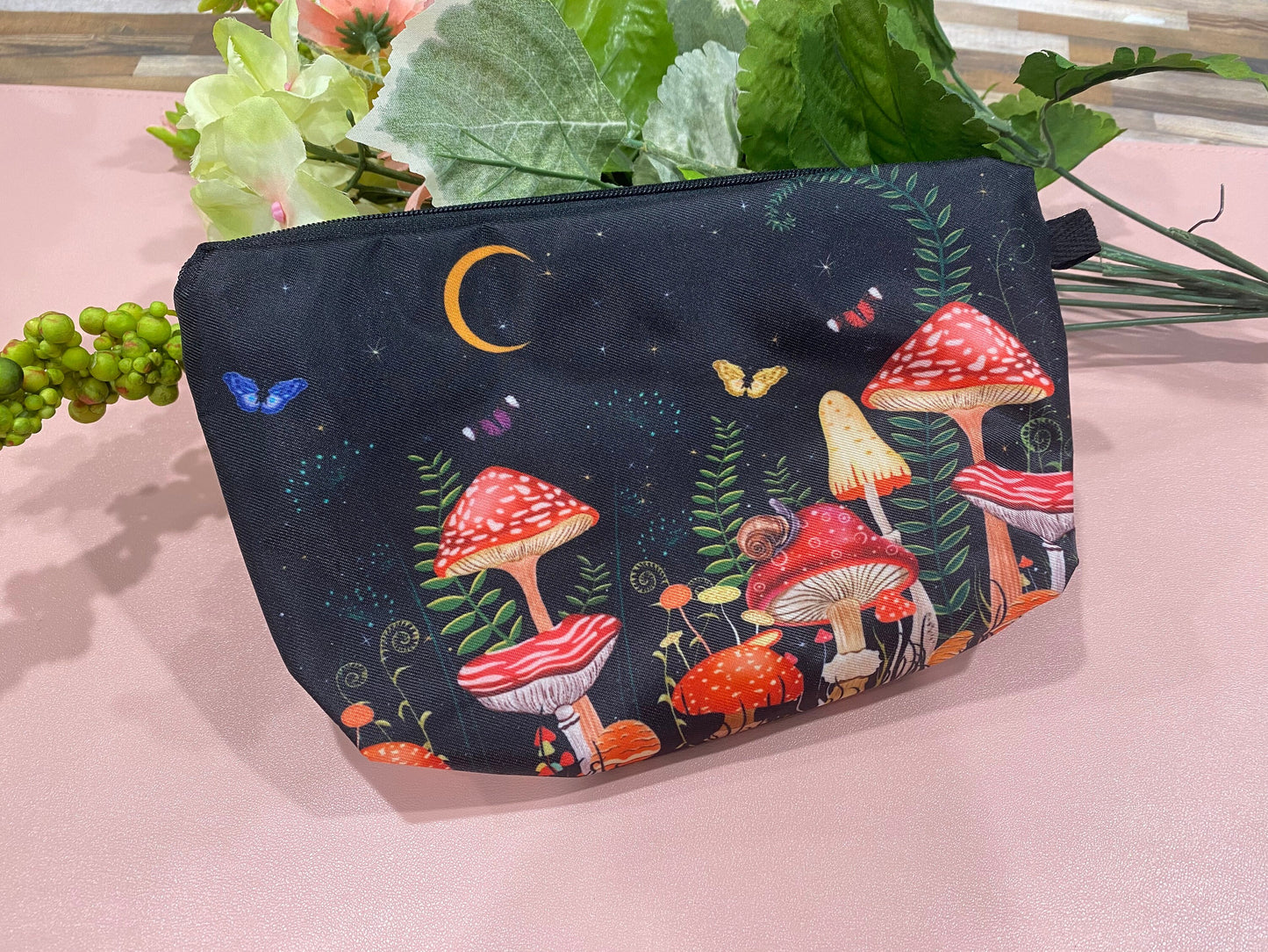 Mushroom Dark Cottagecore Zipper Pouch