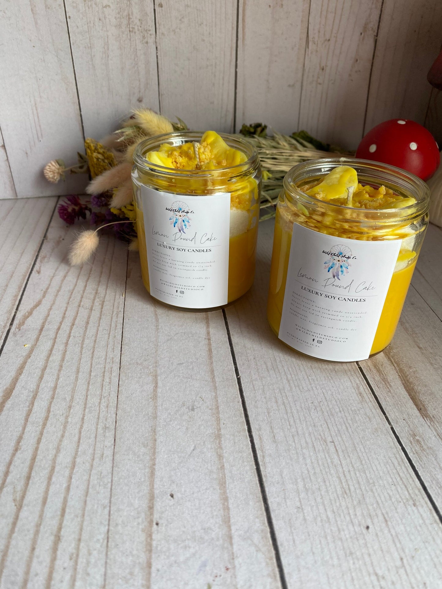Lemon Pound Cake Hand Poured Soy Candle 8 oz