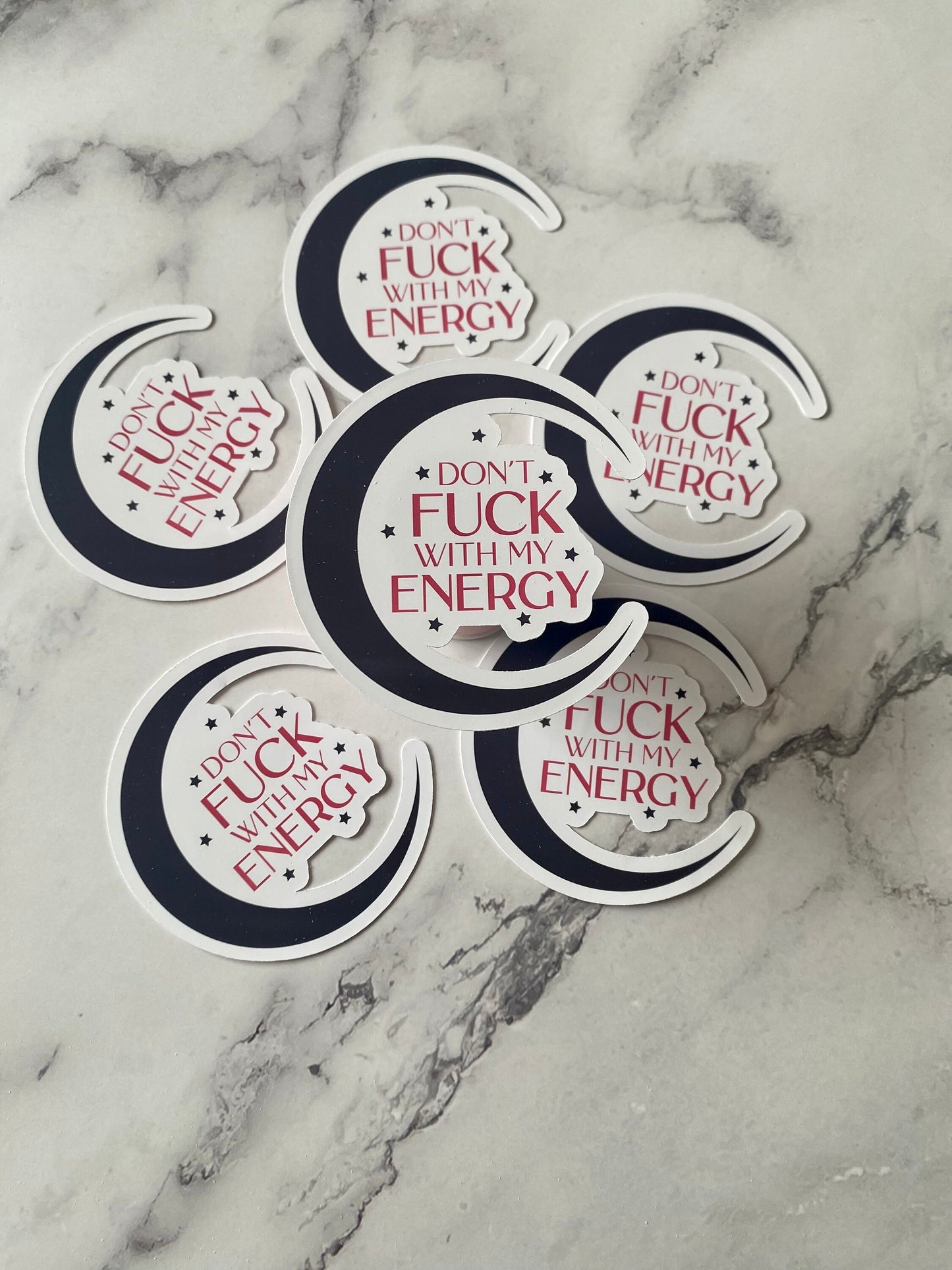 Don't F**k with my Energy Moon Vinyl Sticker