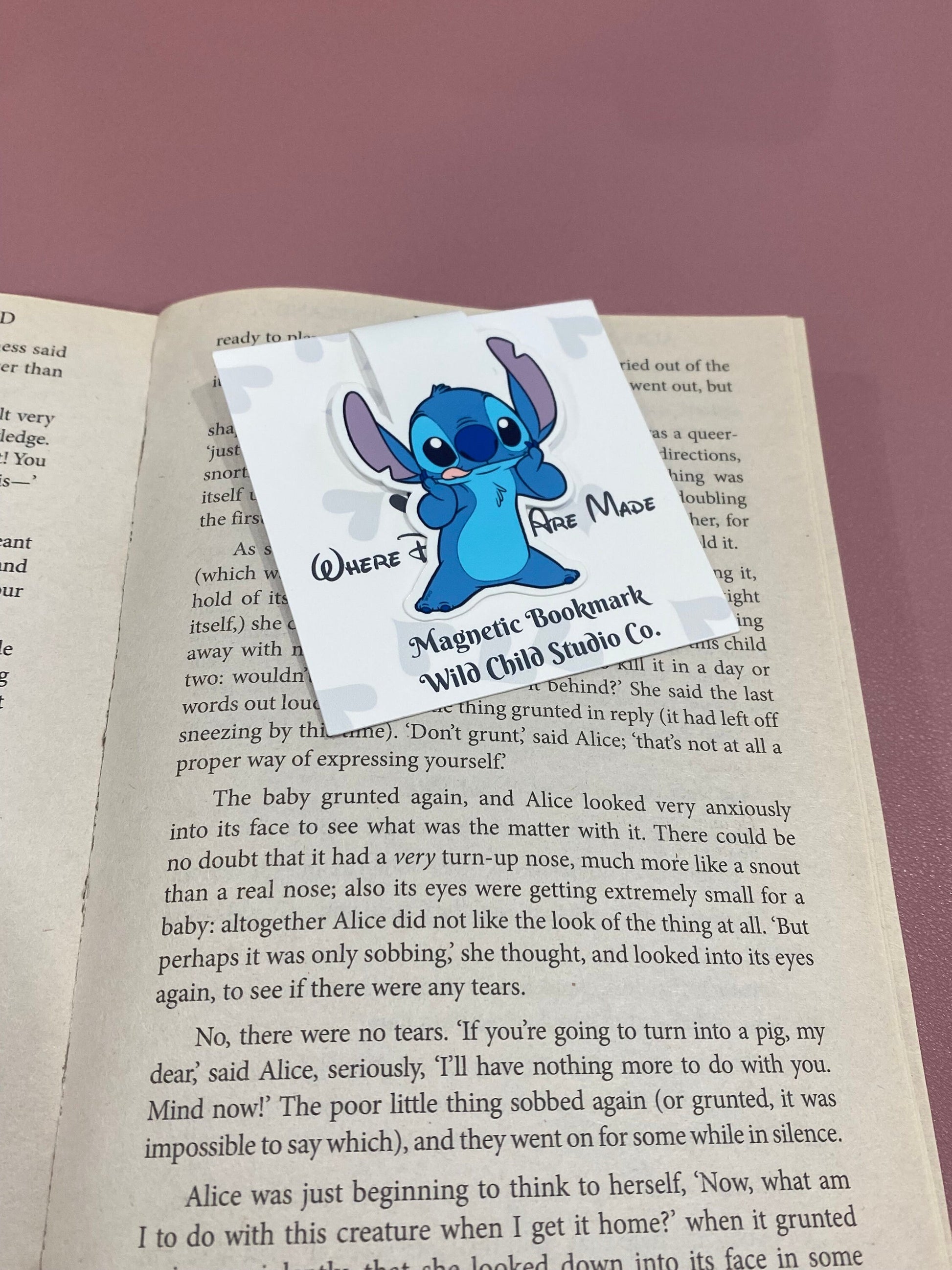 Stitch Inspired Magnetic Bookmark