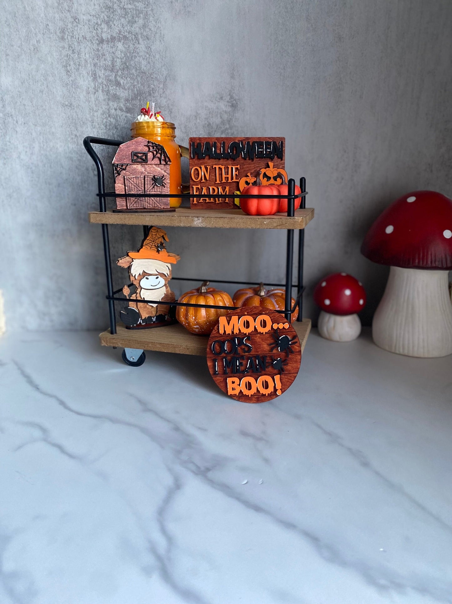 Halloween Farm Decor for Tiered Trays/ Tiered Tray Decor/ Fall Decor/ Farmhouse Decor/ Halloween Decor