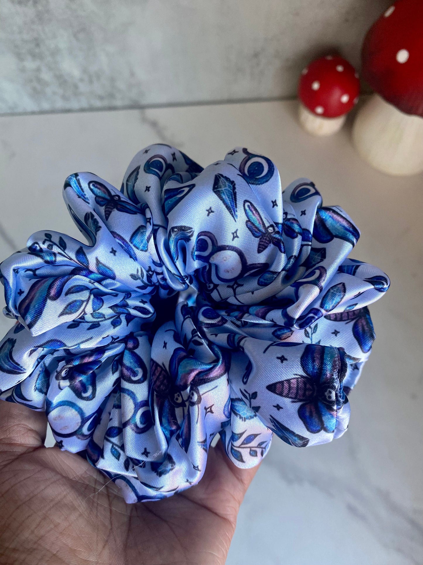 Lunar Moth Satin Scrunchie: XL or Regular Hair Tie