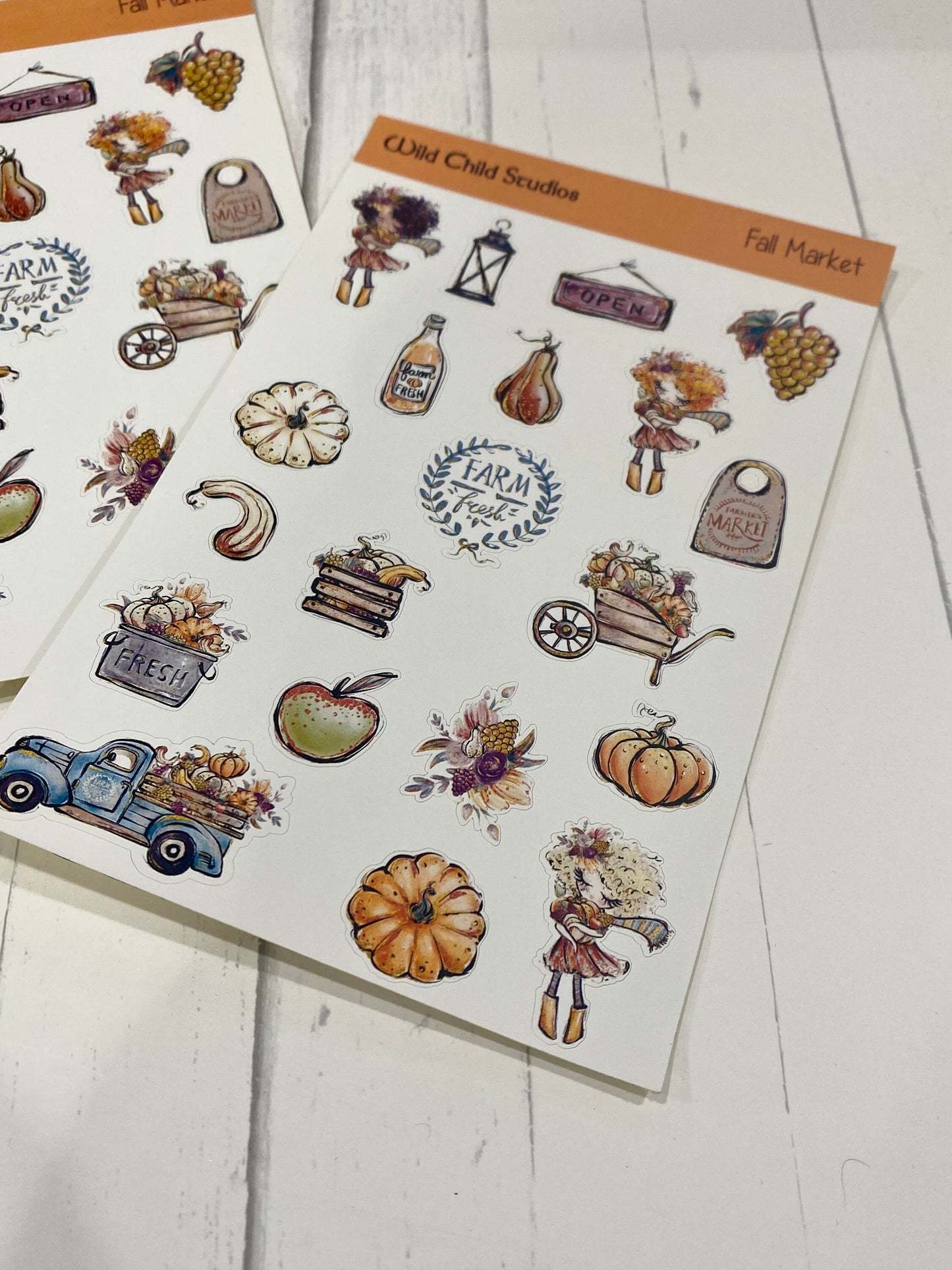 Fall Market Planner Stickers: Autumn Harvest Theme