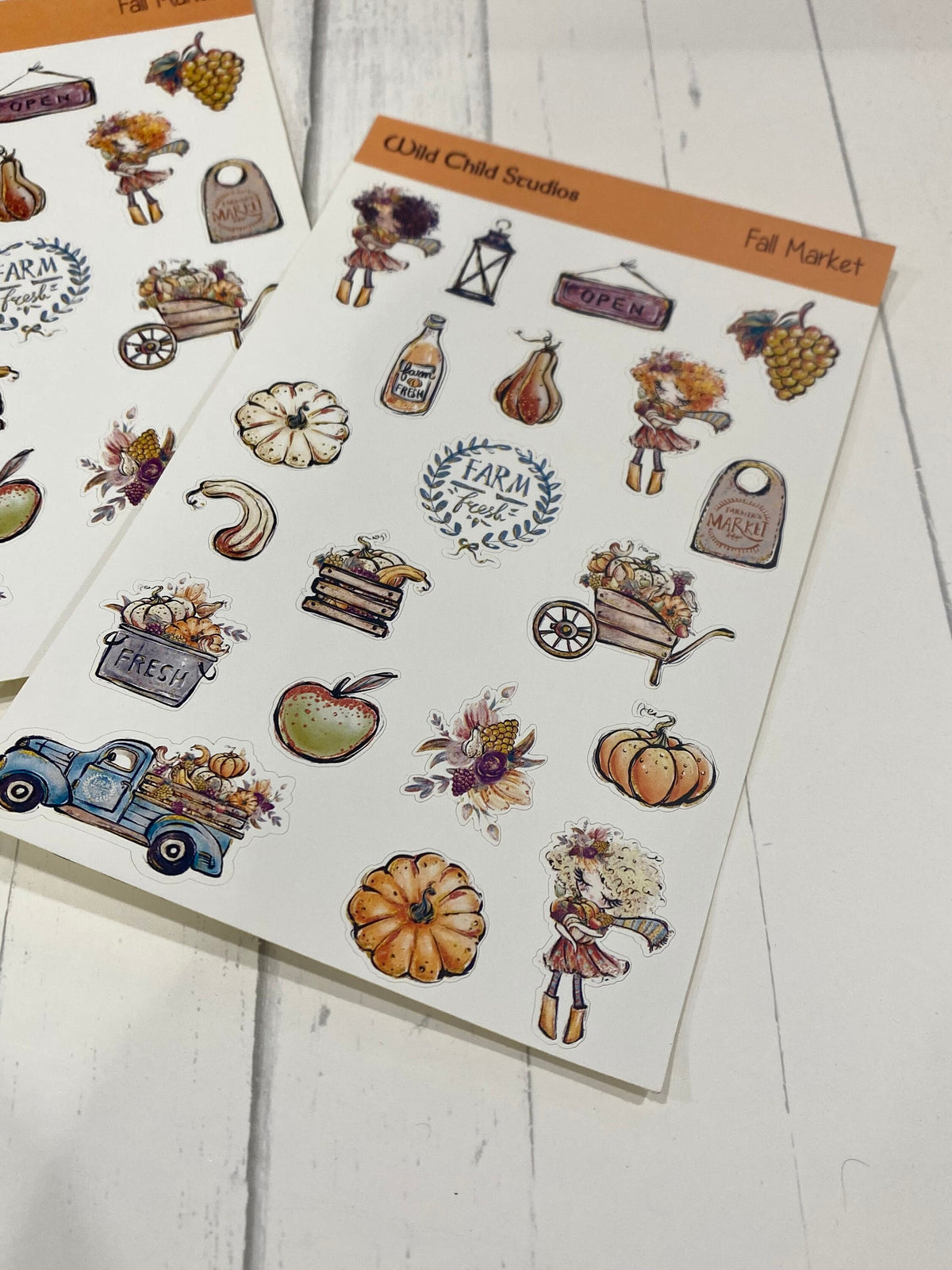 Fall Market Planner Stickers: Autumn Harvest Theme