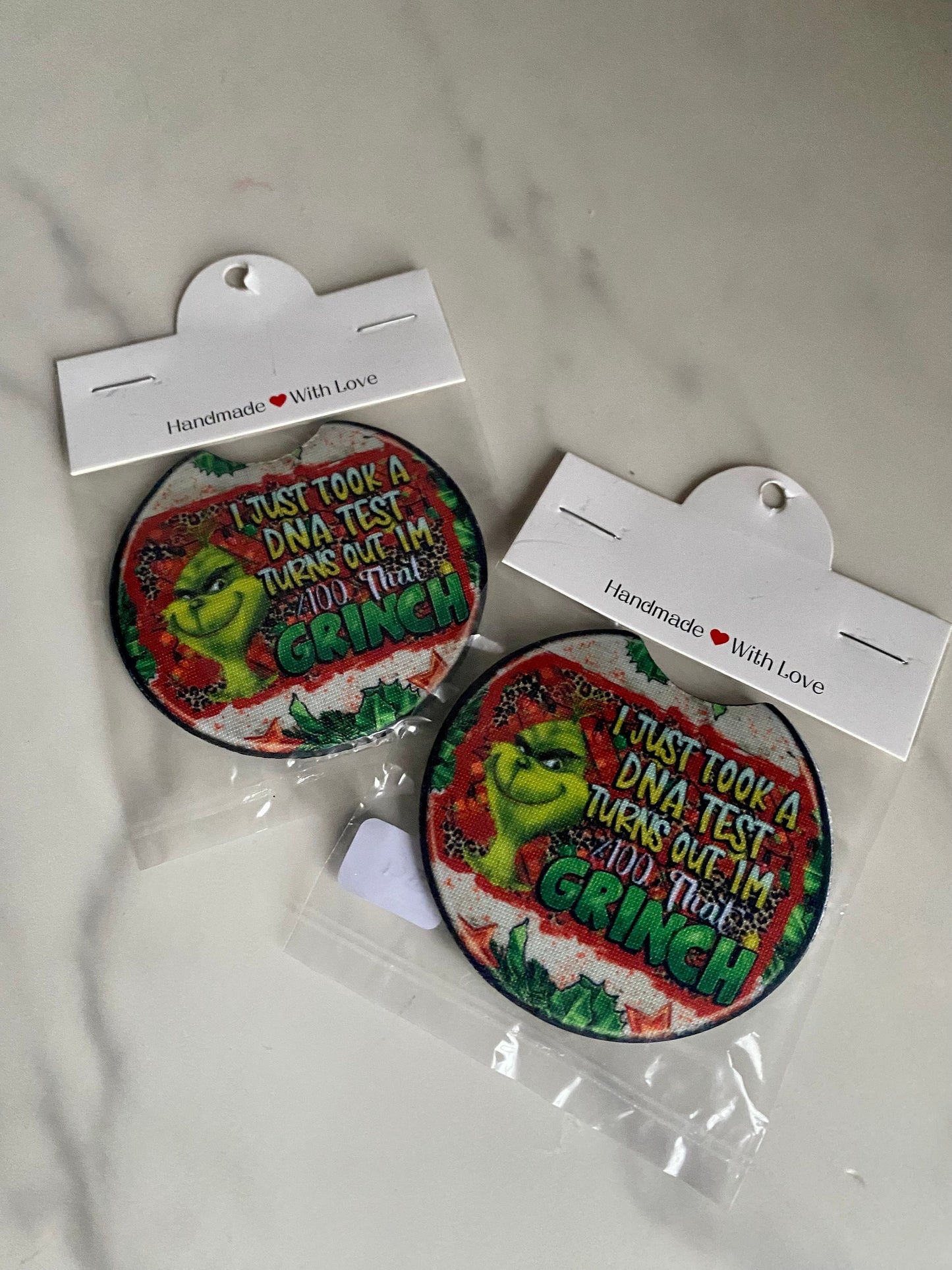 Grinch Car Coaster/Holiday Car Coasters