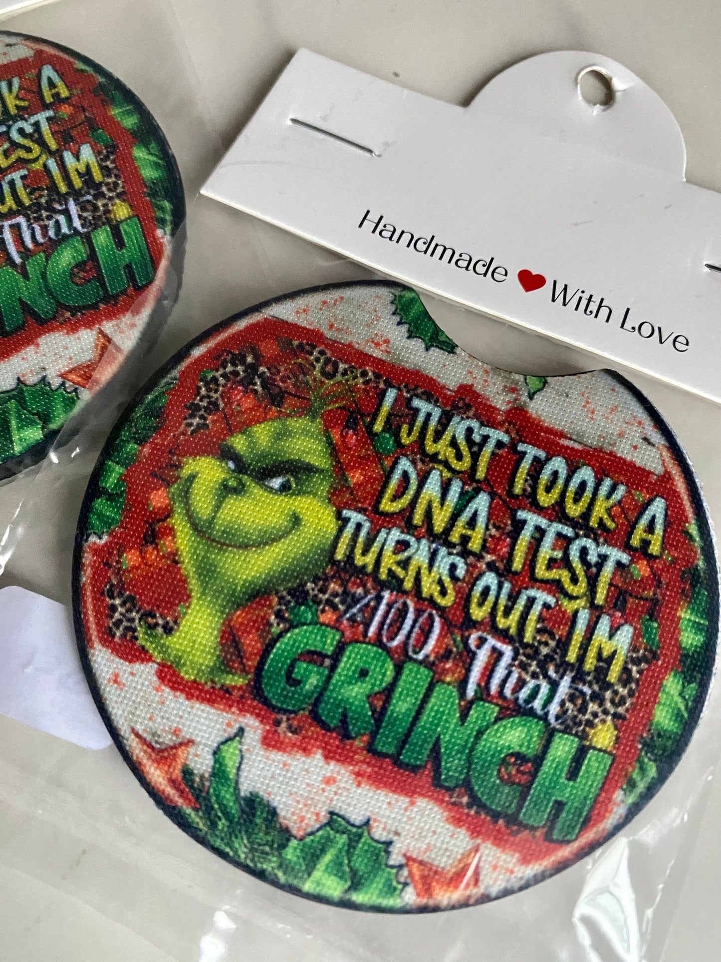 Grinch Car Coaster/Holiday Car Coasters