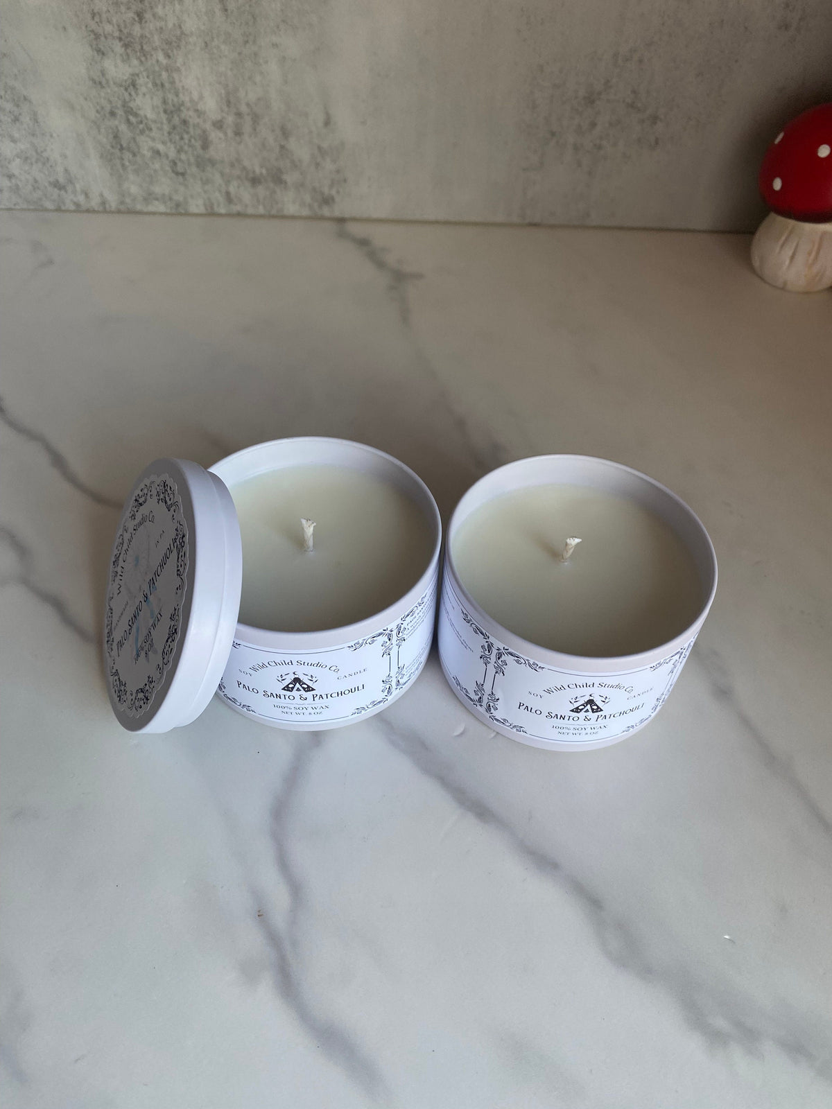 Palo Santo & Patchouli Soy Candle: Warm Woodsy Scent