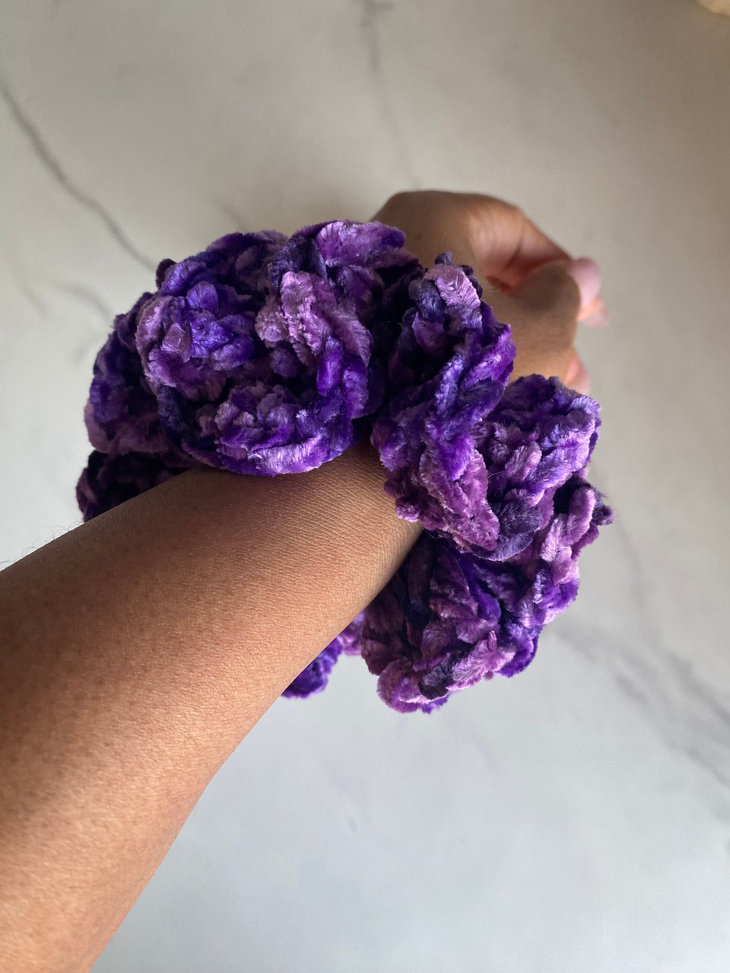 Crochet Handmade Scrunchies, Crochet Hair Tie, Velvet Scrunchies