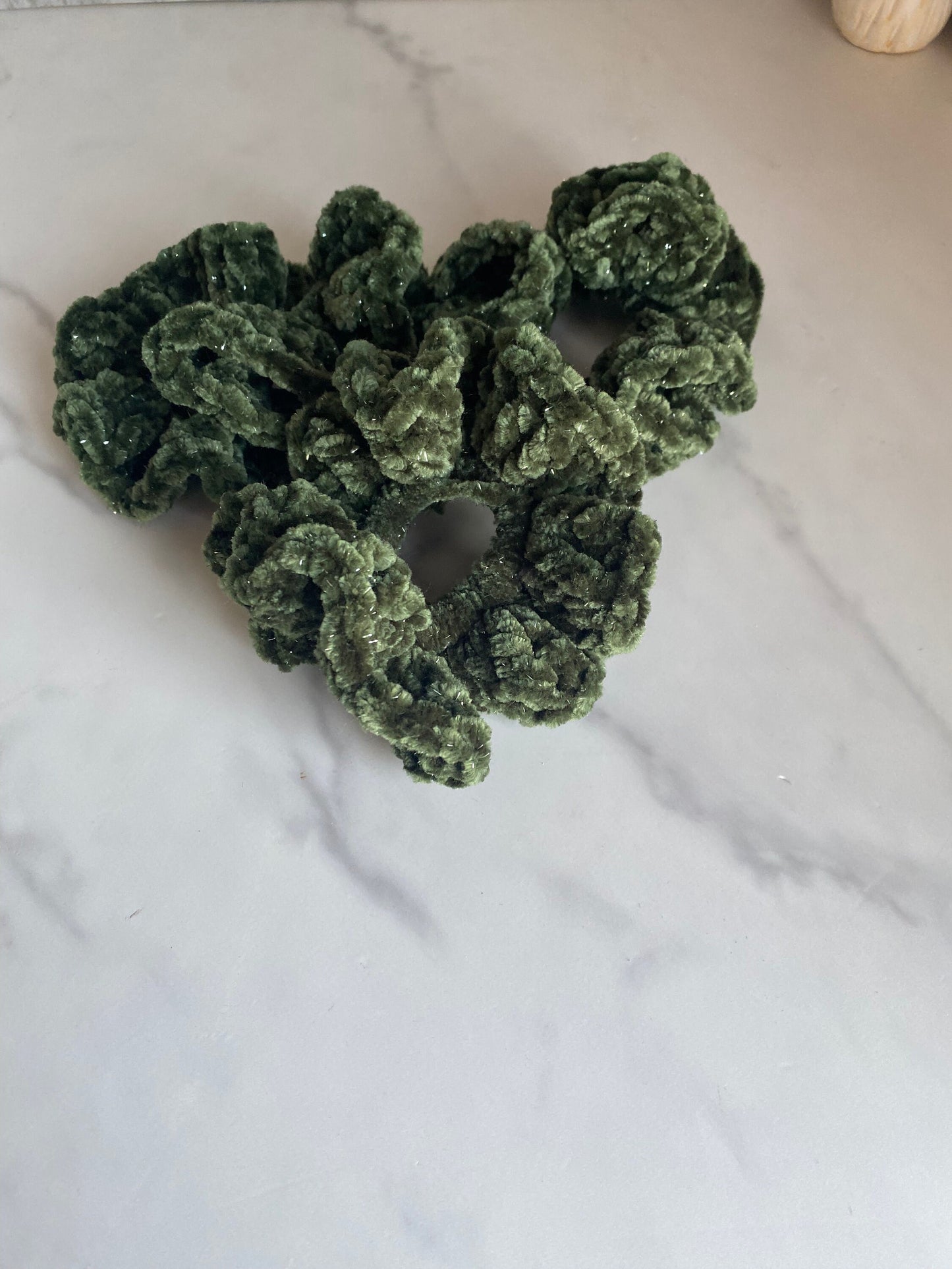 Crochet Handmade Scrunchies, Crochet Hair Tie, Velvet Scrunchies