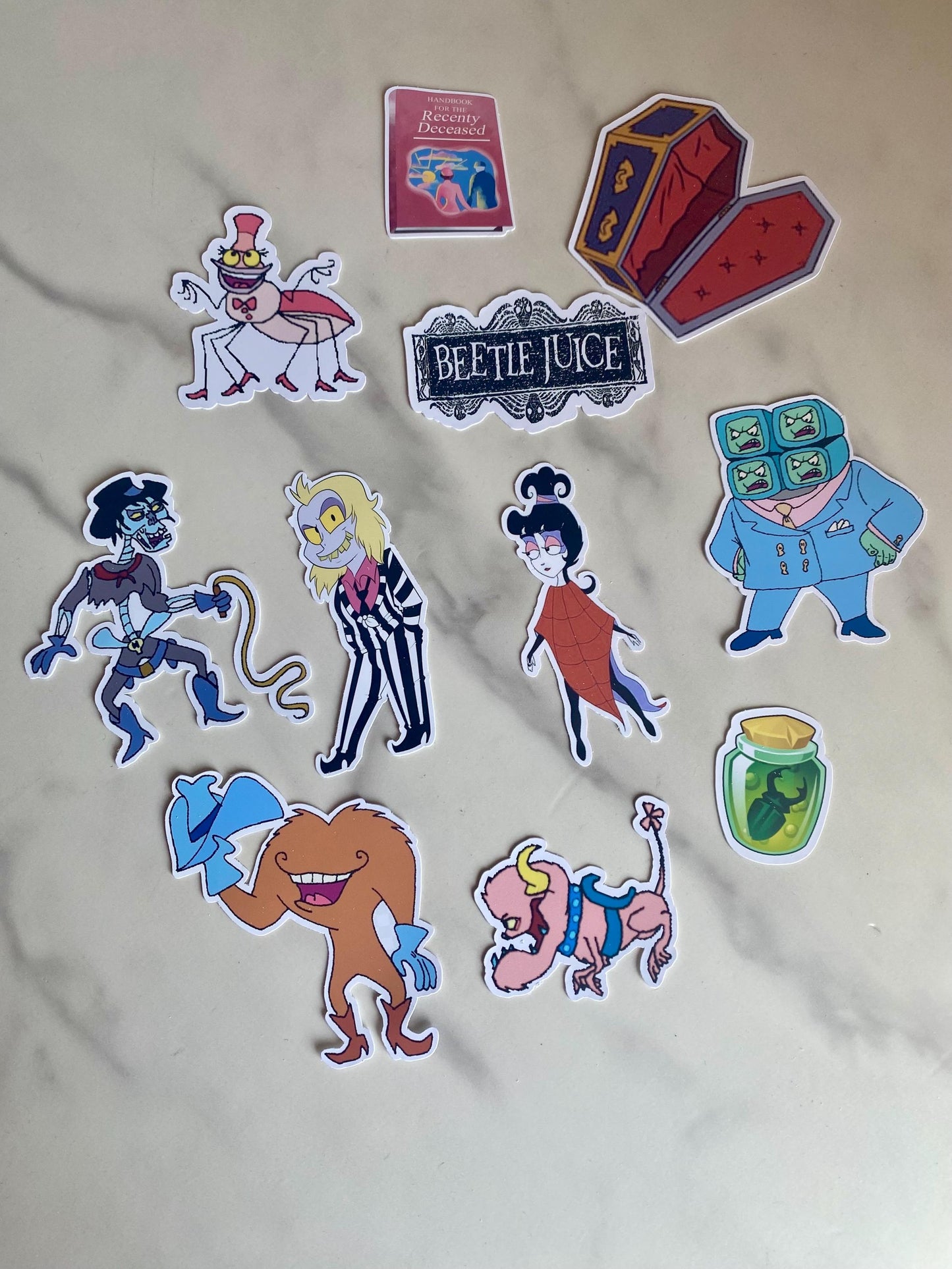 Beetlejuice Cartoon Inspired Sticker Pack