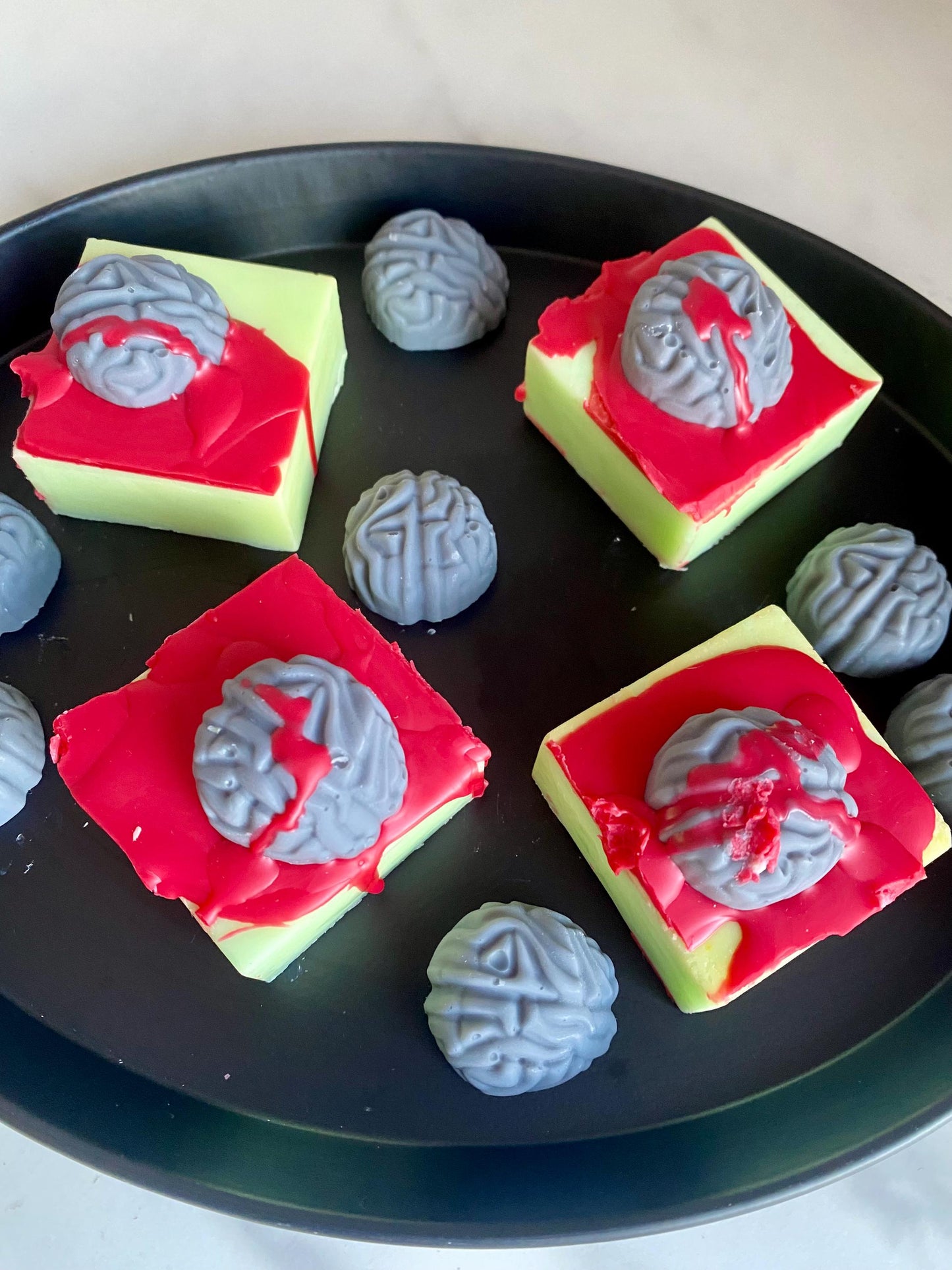 Spooky Zombie Brains Wax Melt Squares