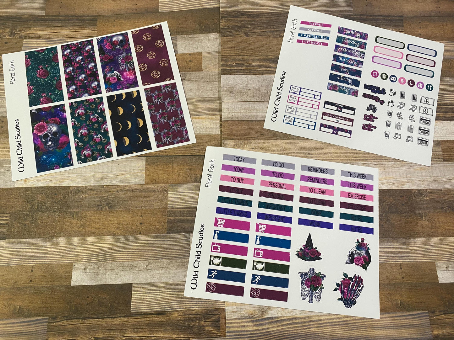 Floral GothHappy Planner Mini Weekly Kit