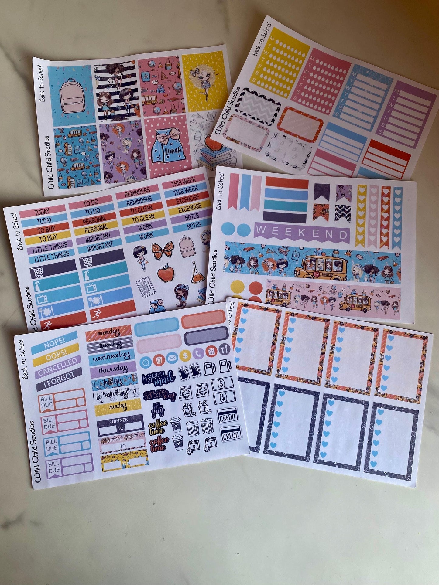 Student Back to School Teacher Happy Planner Classic Weekly Kit