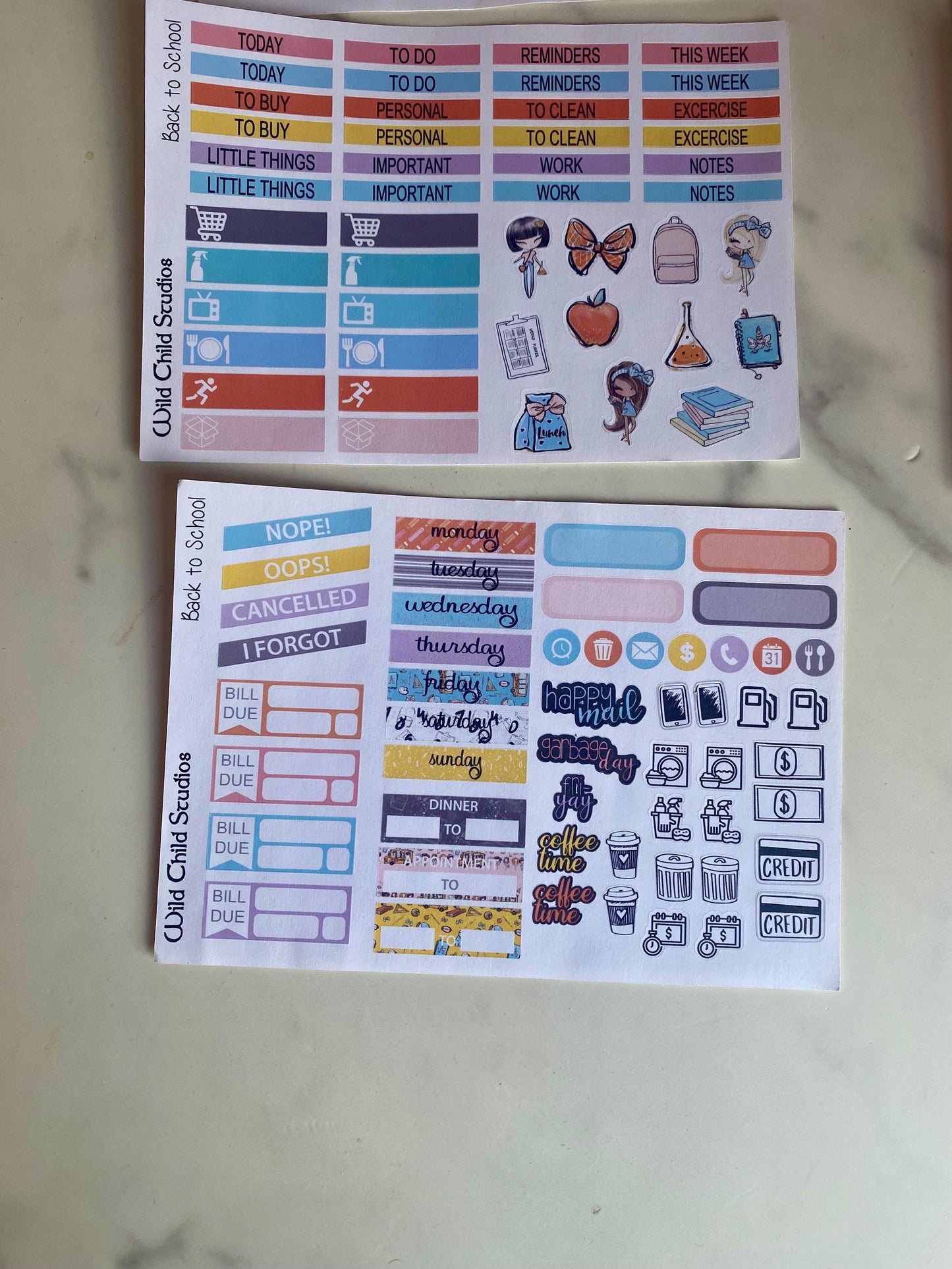 Student Back to School Teacher Happy Planner Classic Weekly Kit