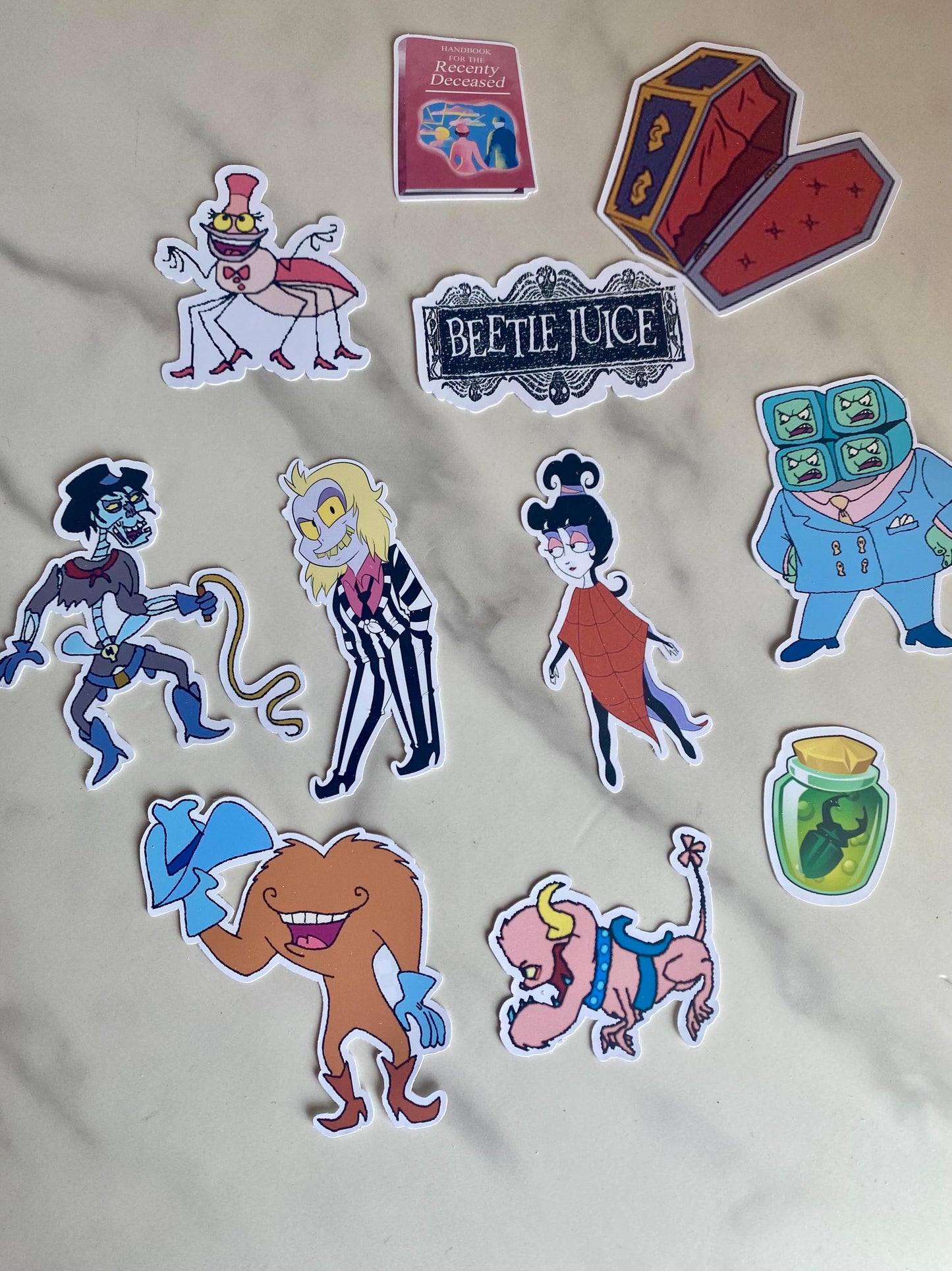 Beetlejuice Cartoon Inspired Sticker Pack