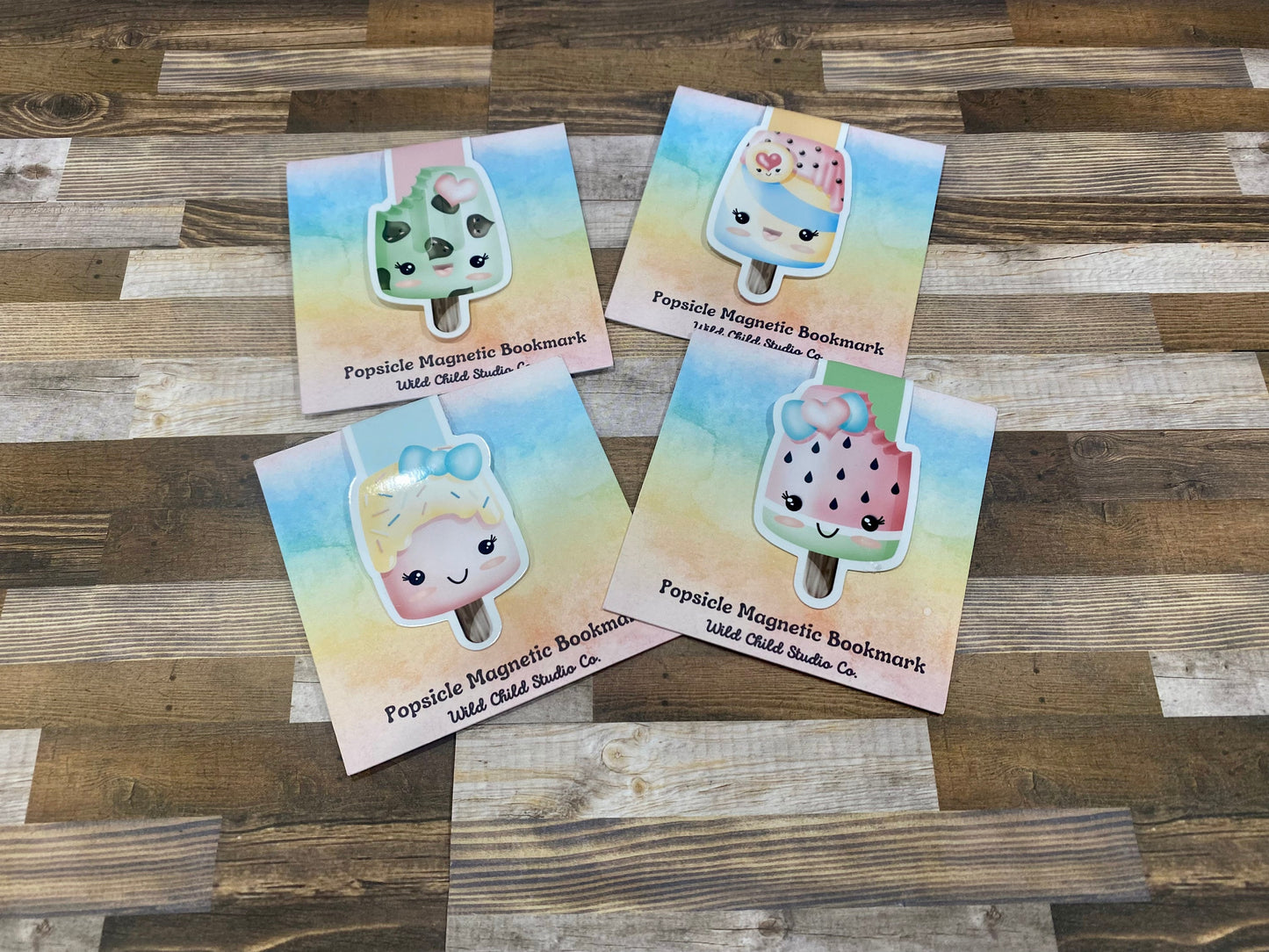 Kawaii Ice Cream PopsicleMagnetic Bookmark