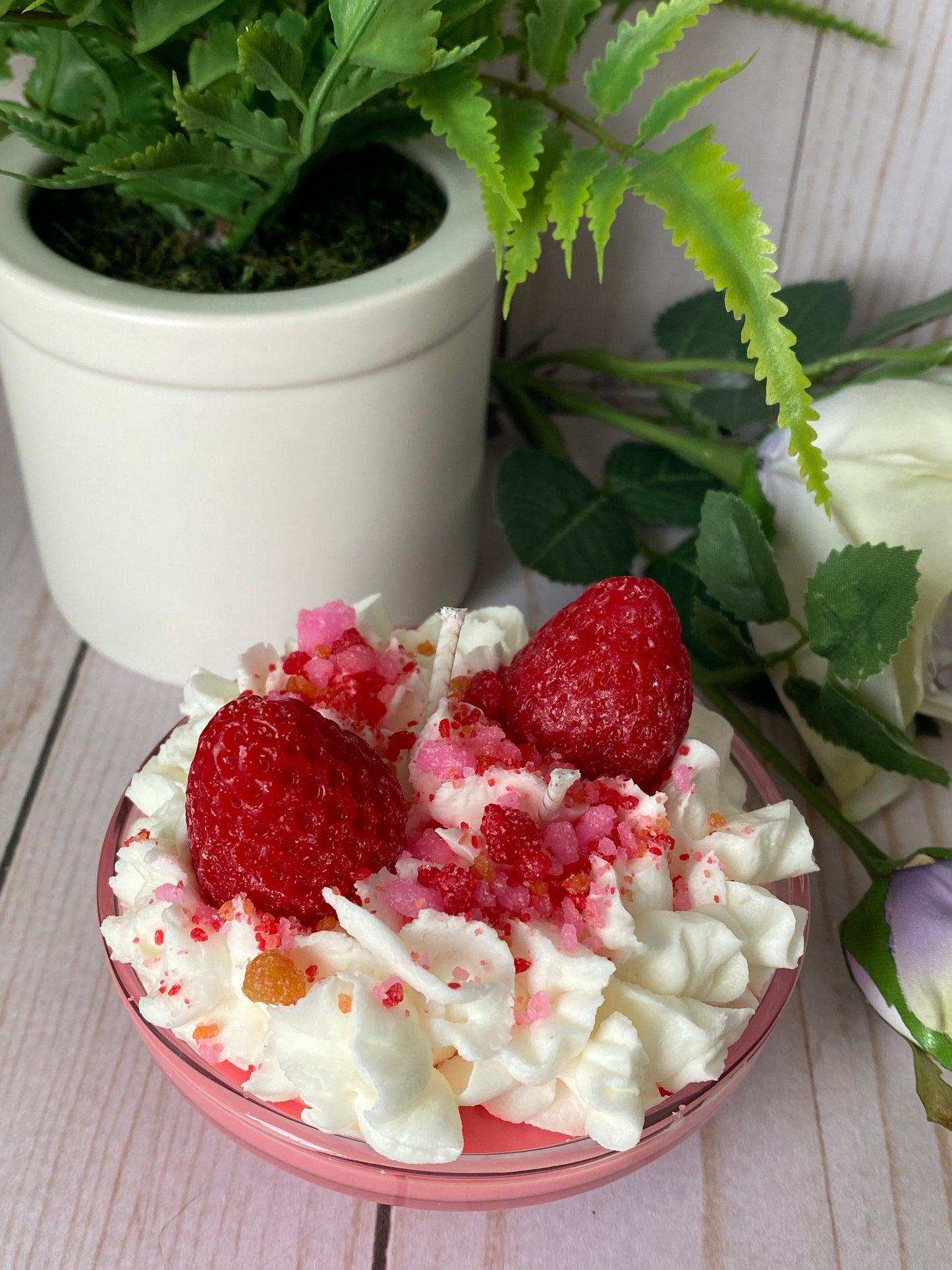 Strawberry Sundae Mini Candle