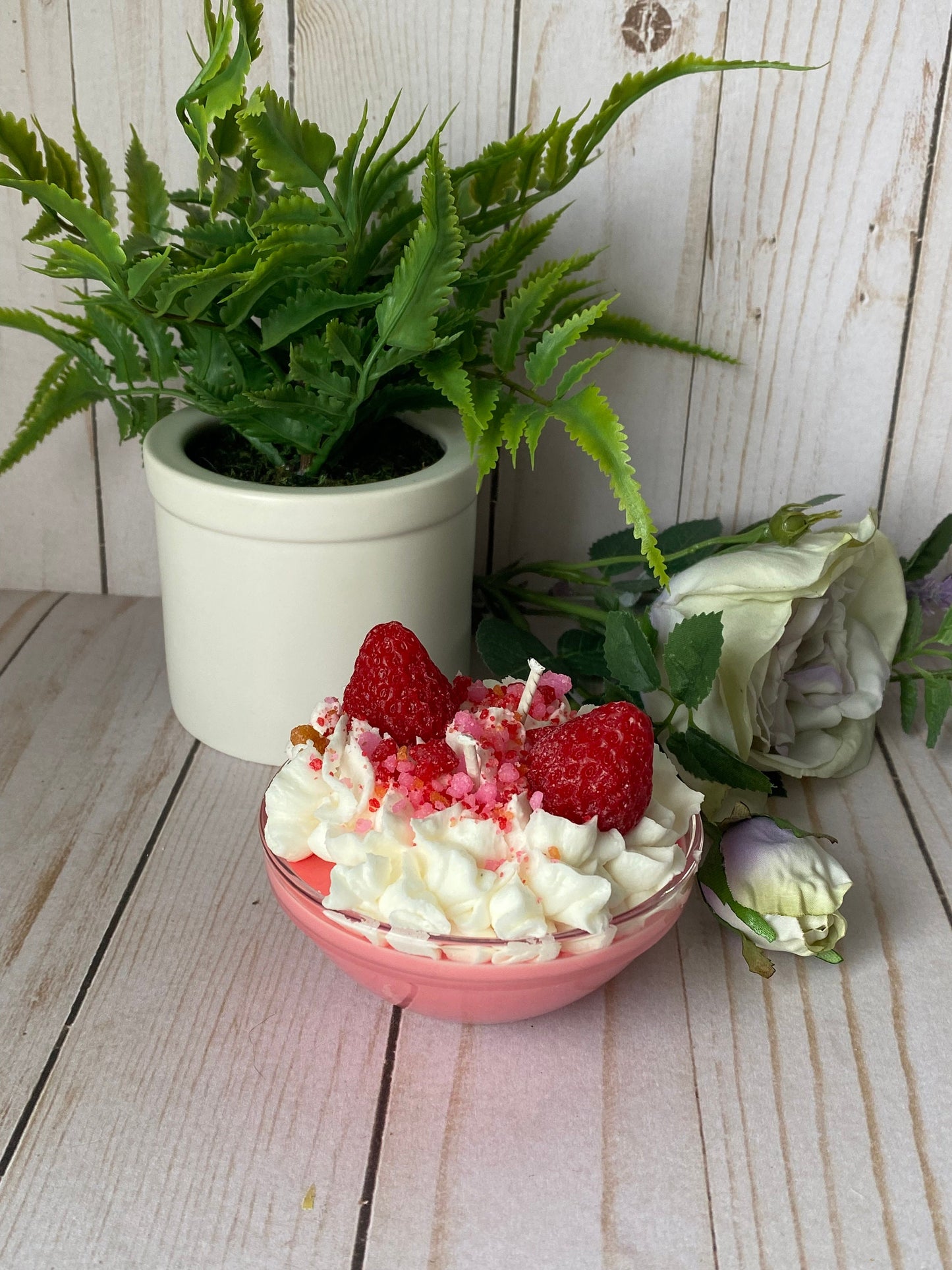 Strawberry Sundae Mini Candle