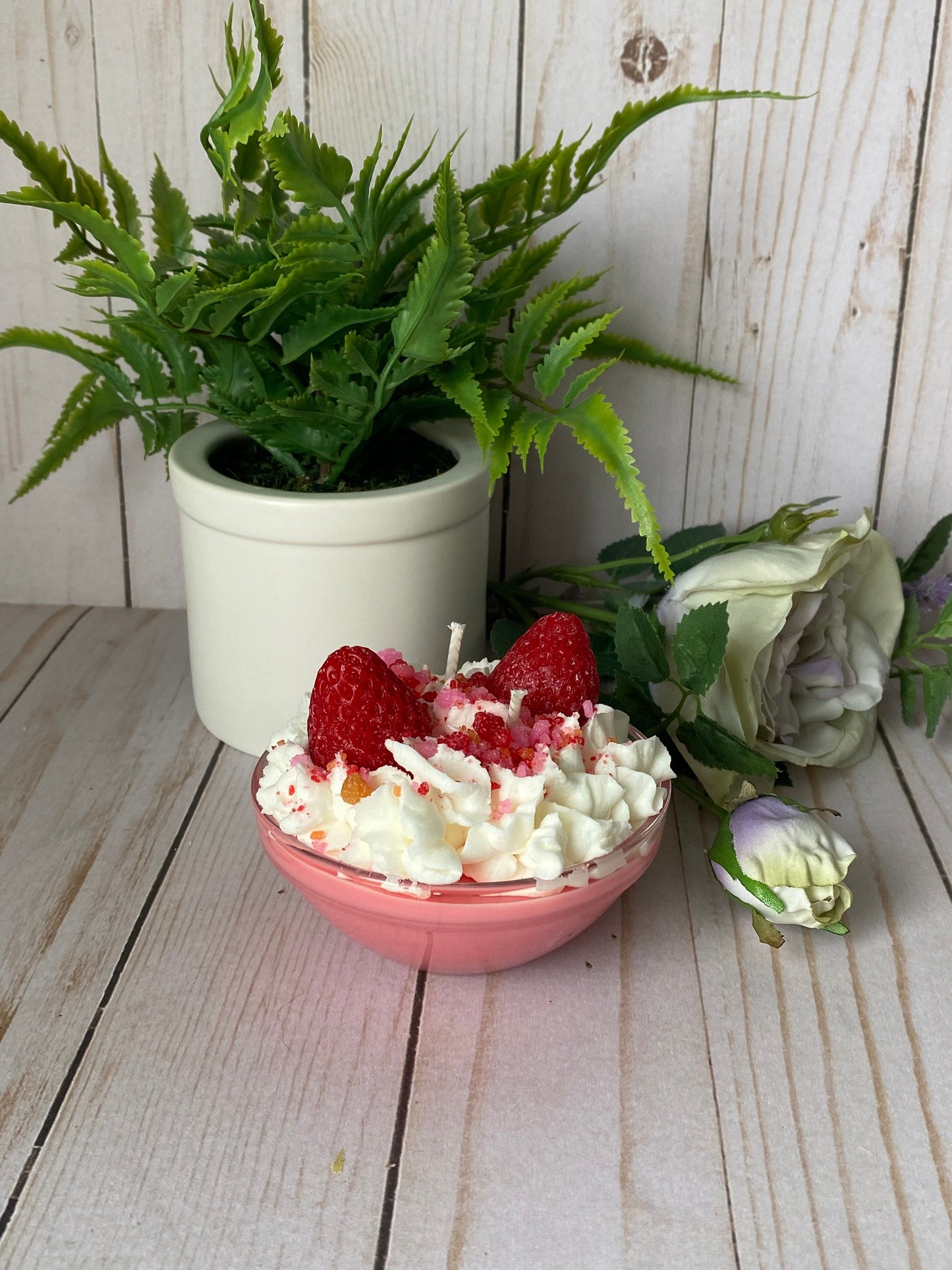Strawberry Sundae Mini Candle