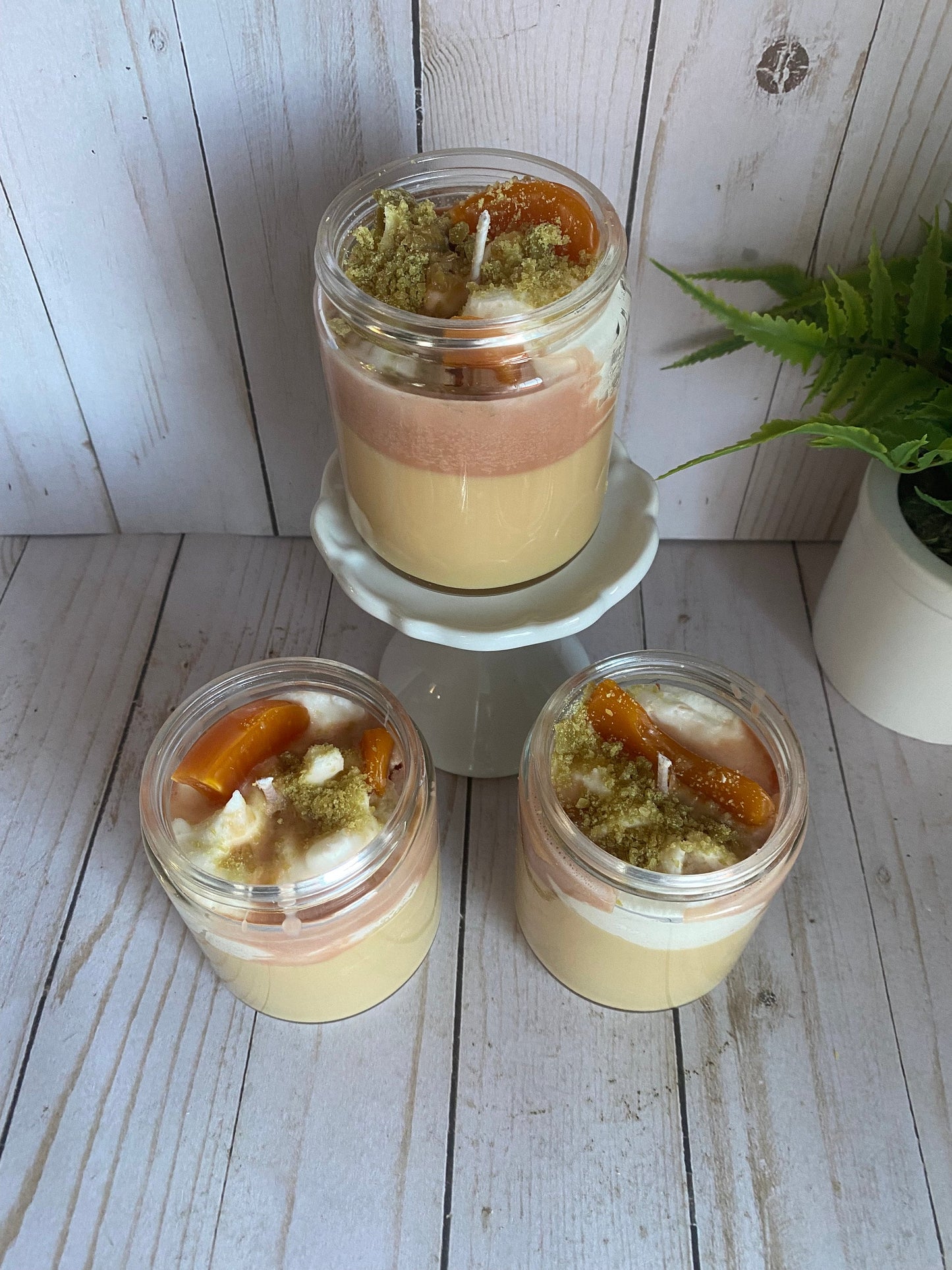 Peach Cobbler Hand Poured Soy Candle 8 oz