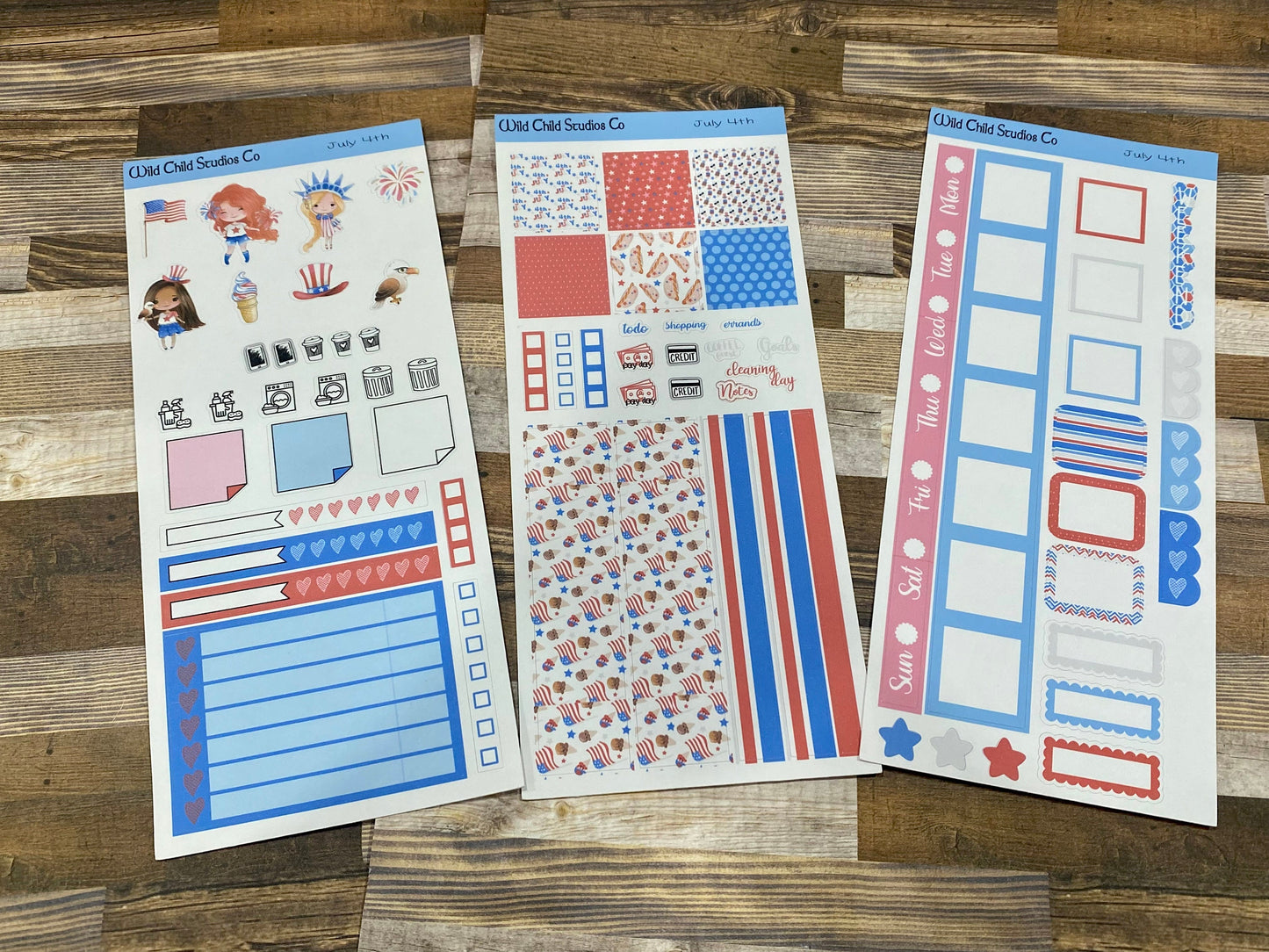 Independence Day July 4th Hobo Weeks Sticker Kit