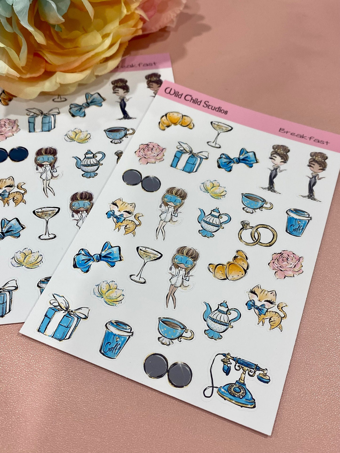 Breakfast Tiffany Planner Stickers