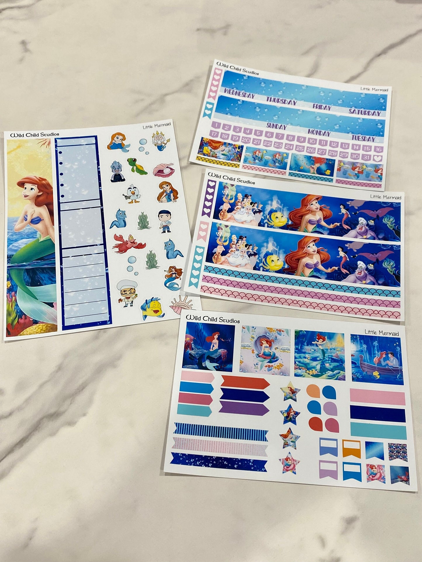 Little Mermaid Happy Planner Classic Monthly Kit-Physical Kit