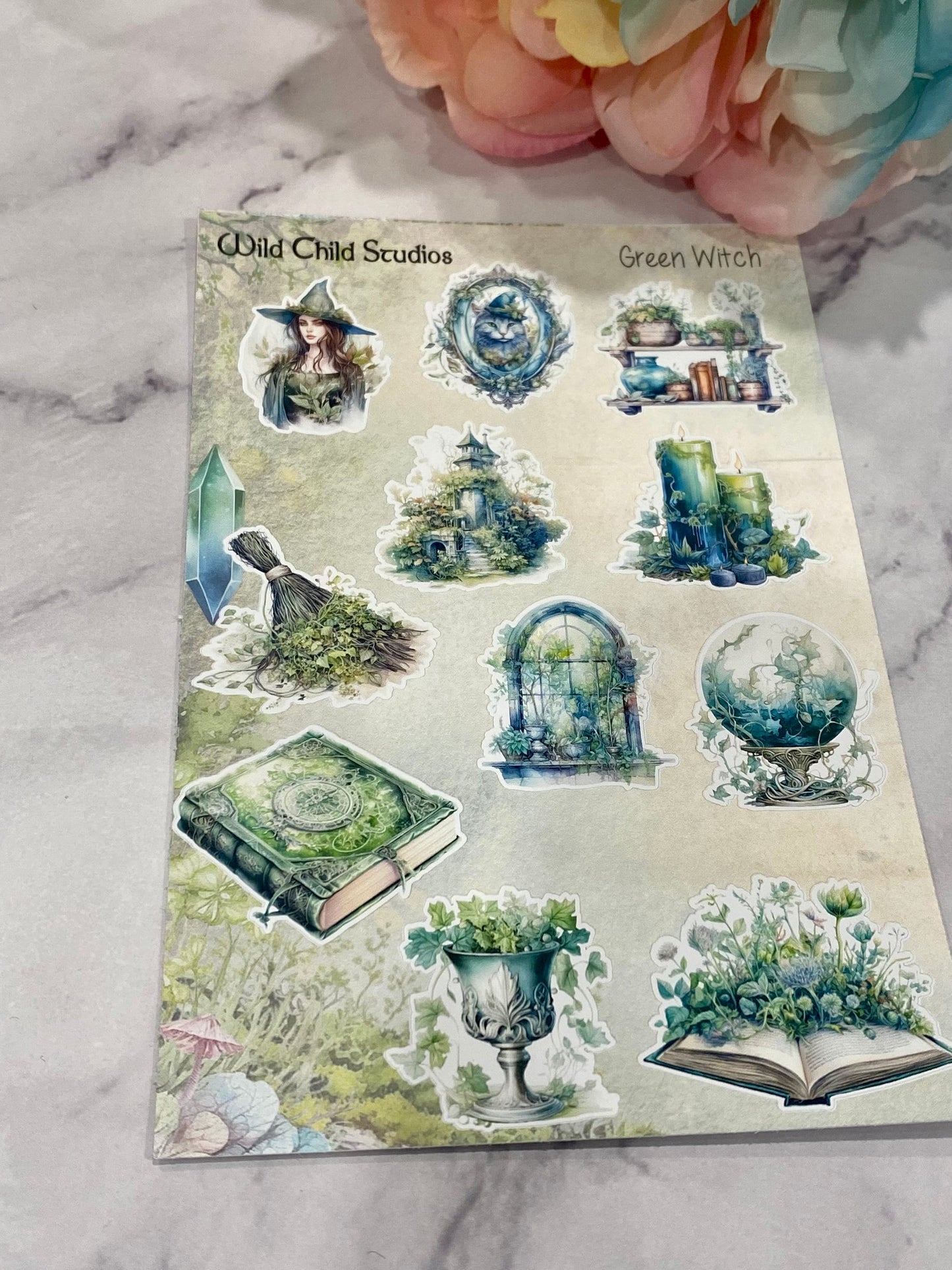 Green Witch Planner Stickers