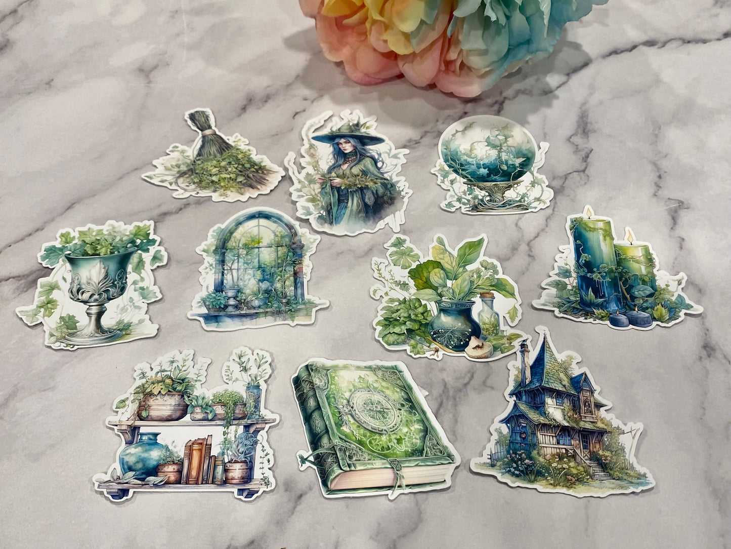 Green/Herbal Witch Sticker Pack
