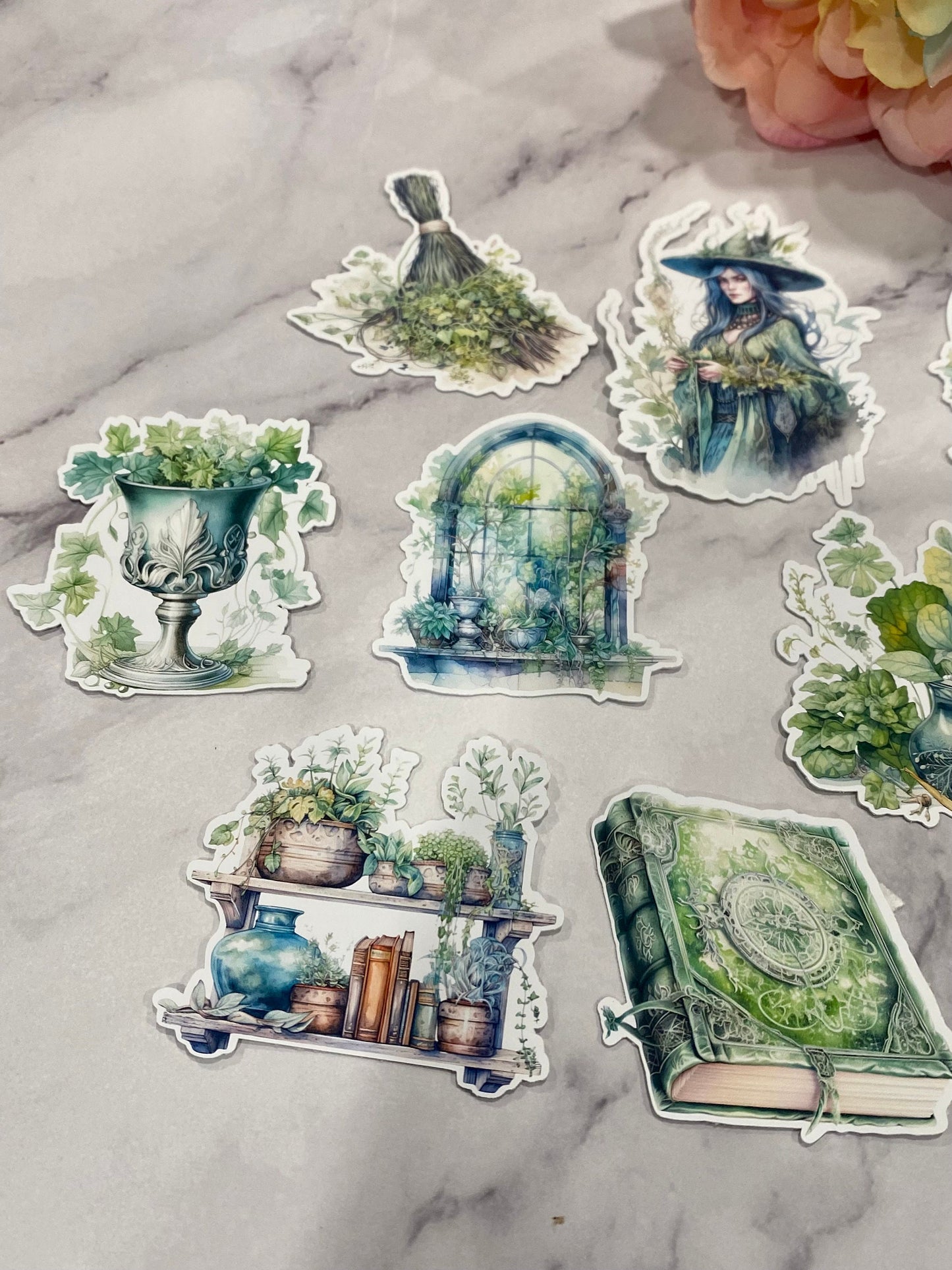 Green/Herbal Witch Sticker Pack