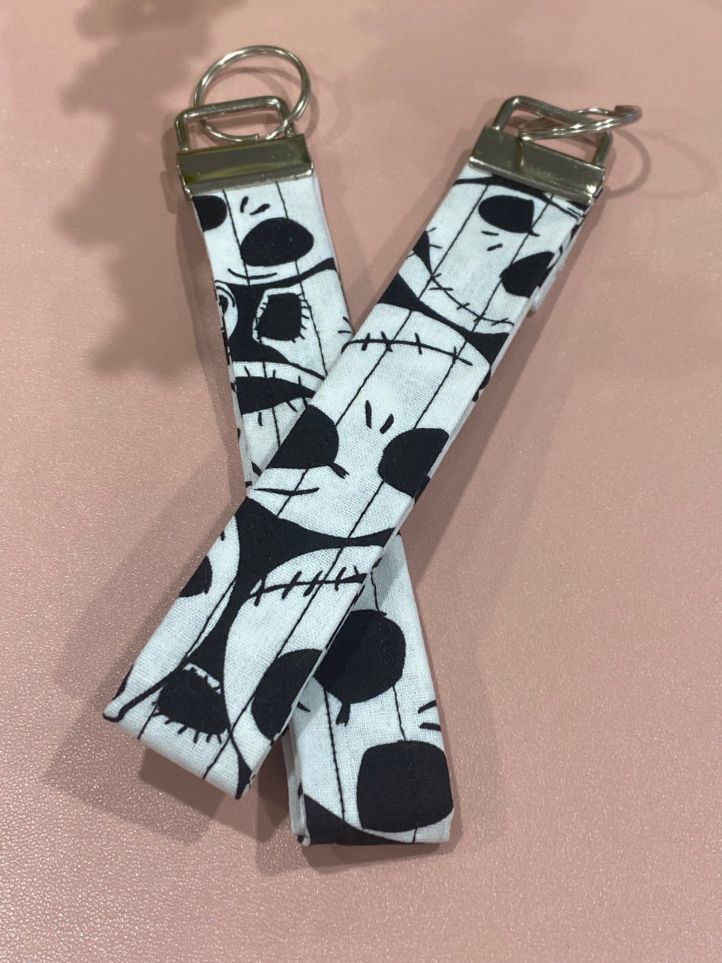 Skellington Xmas Nightmare Wristlet Keychain Key FOB