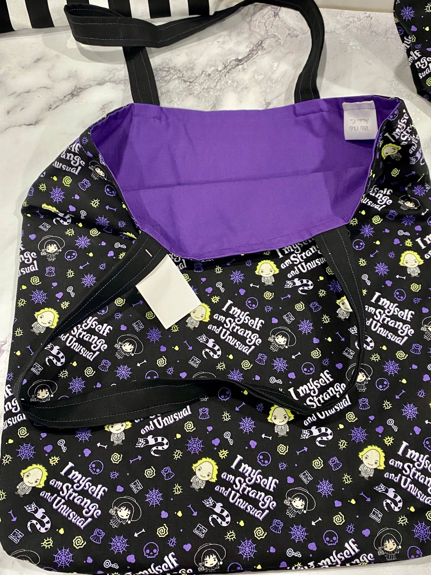 Handmade Lined Beetlejuice Inspired Tote Bag/Beetlejuice Inspired Bag