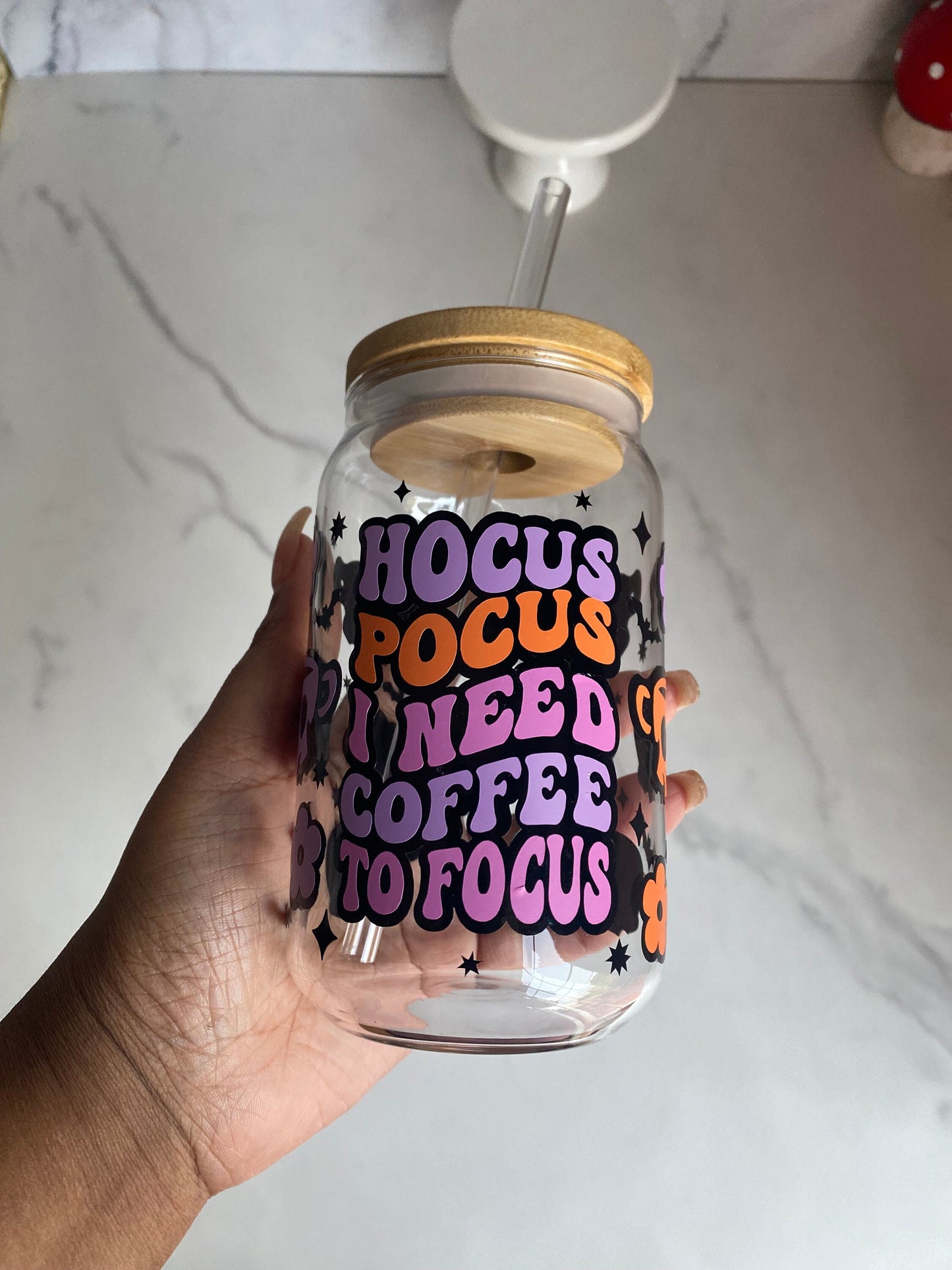 Hocus Pocus Coffee Libby Can 16 oz/ Iced Coffee Glass