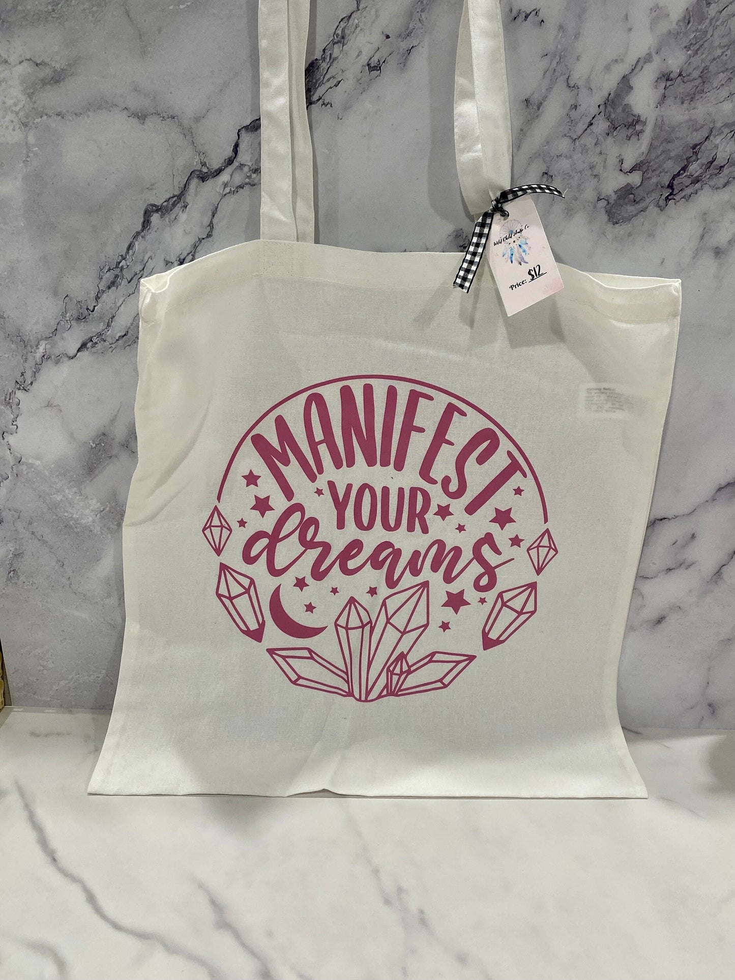 Manifest your dreams Tote Bag/Crystal Market Bag