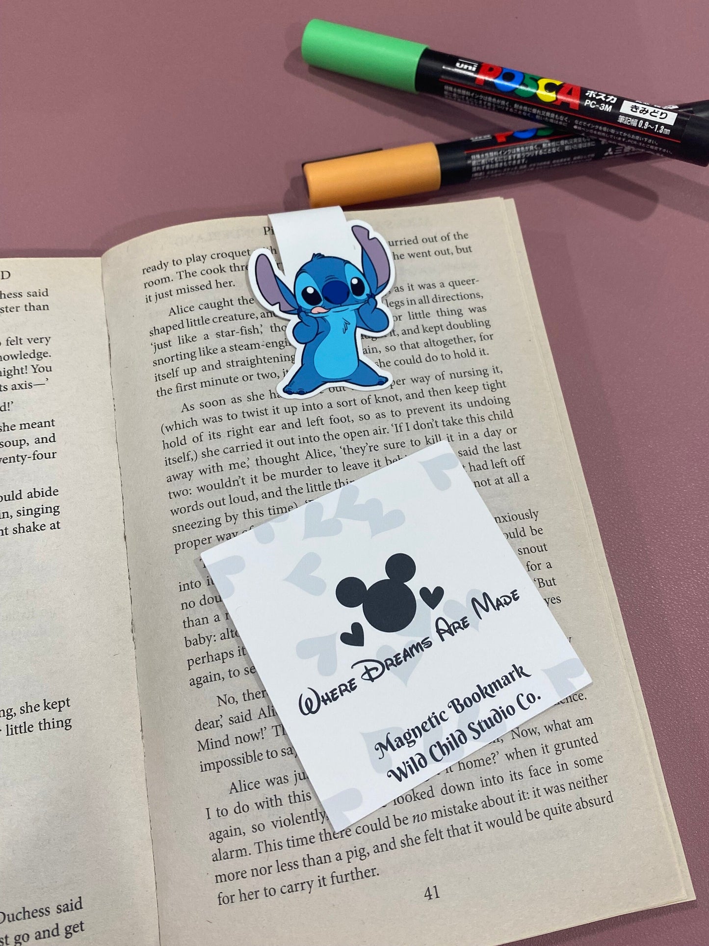 Stitch Inspired Magnetic Bookmark