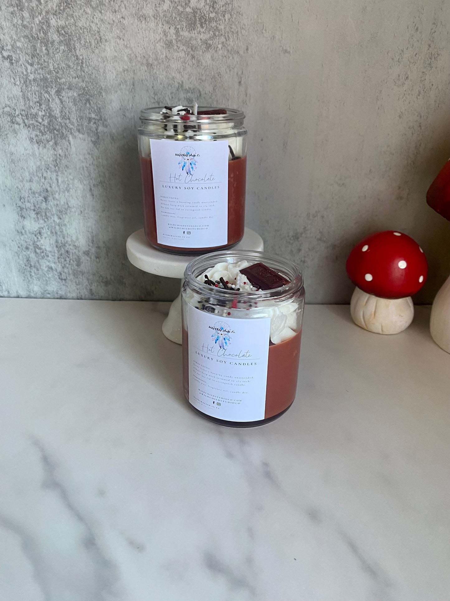 Hot Chocolate Hand Poured Soy Candle 8 oz