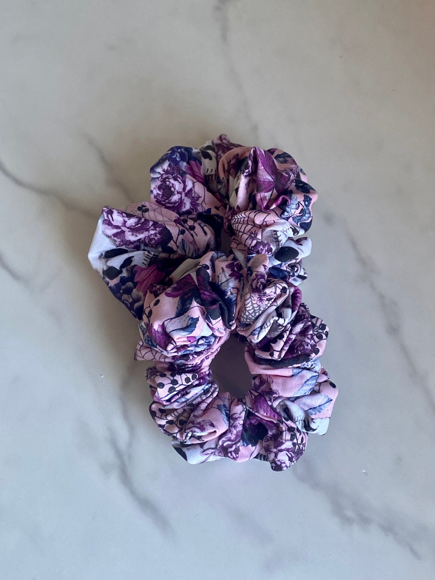 Floral Skull Scrunchies/ Floral Goth Hair Tie