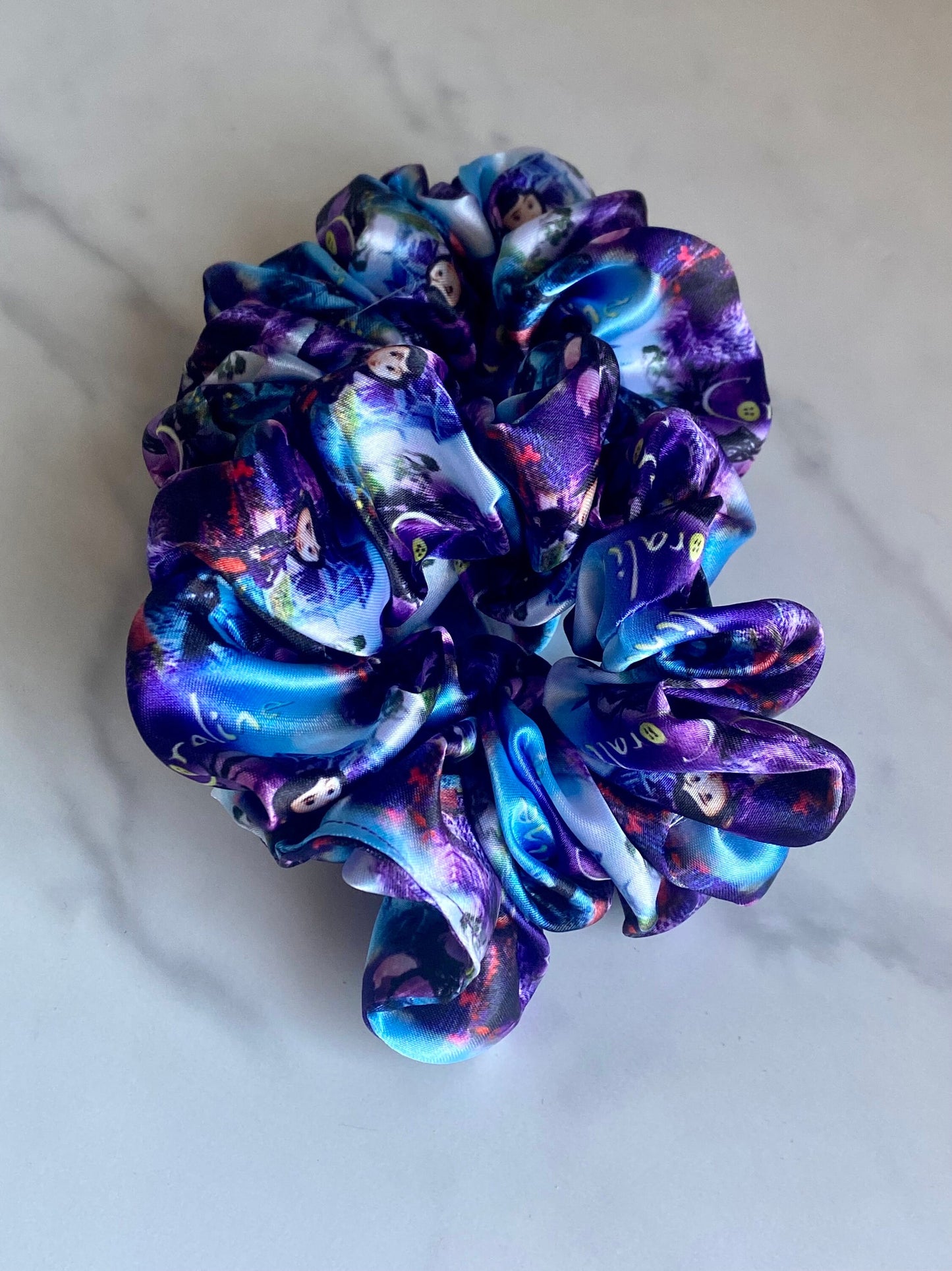 Coraline Inspired Satin Scrunchies/ Coraline Inspired Satin Hair Tie