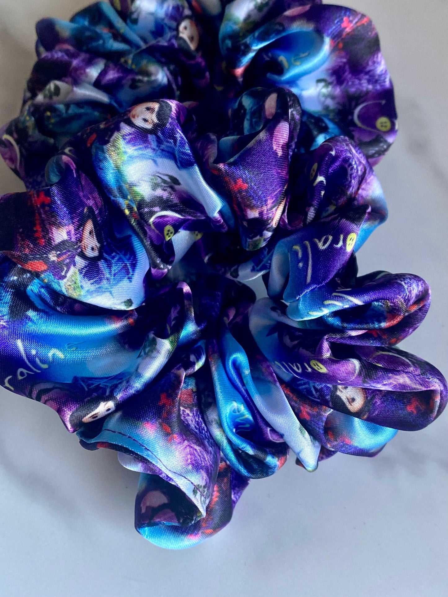 Coraline Inspired Satin Scrunchies/ Coraline Inspired Satin Hair Tie