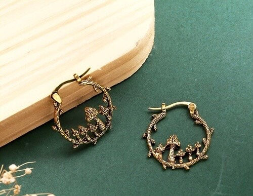 Mushroom Cottage Core Earrings