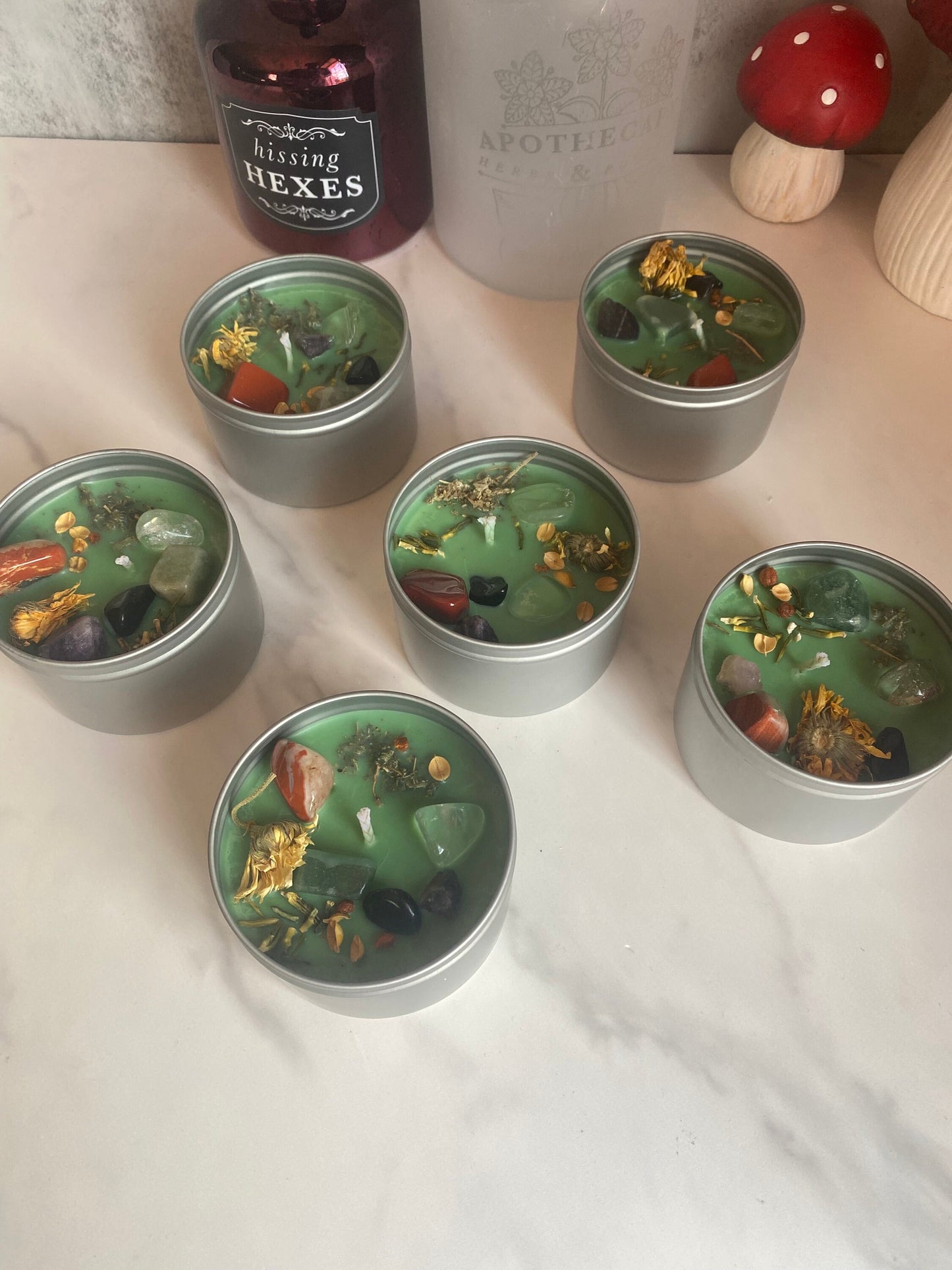 Health and Healing Crystal Hand Poured Soy Candle 8 oz