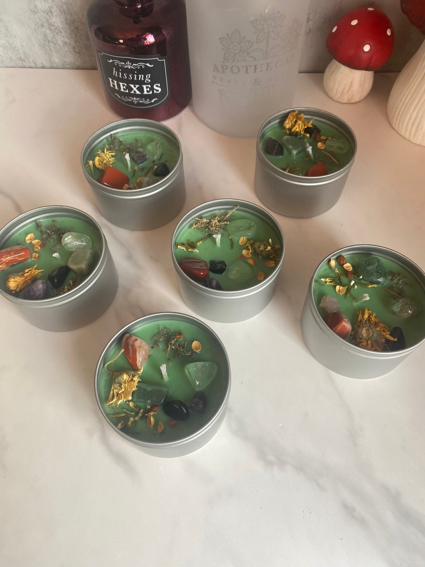 Health and Healing Crystal Hand Poured Soy Candle 8 oz