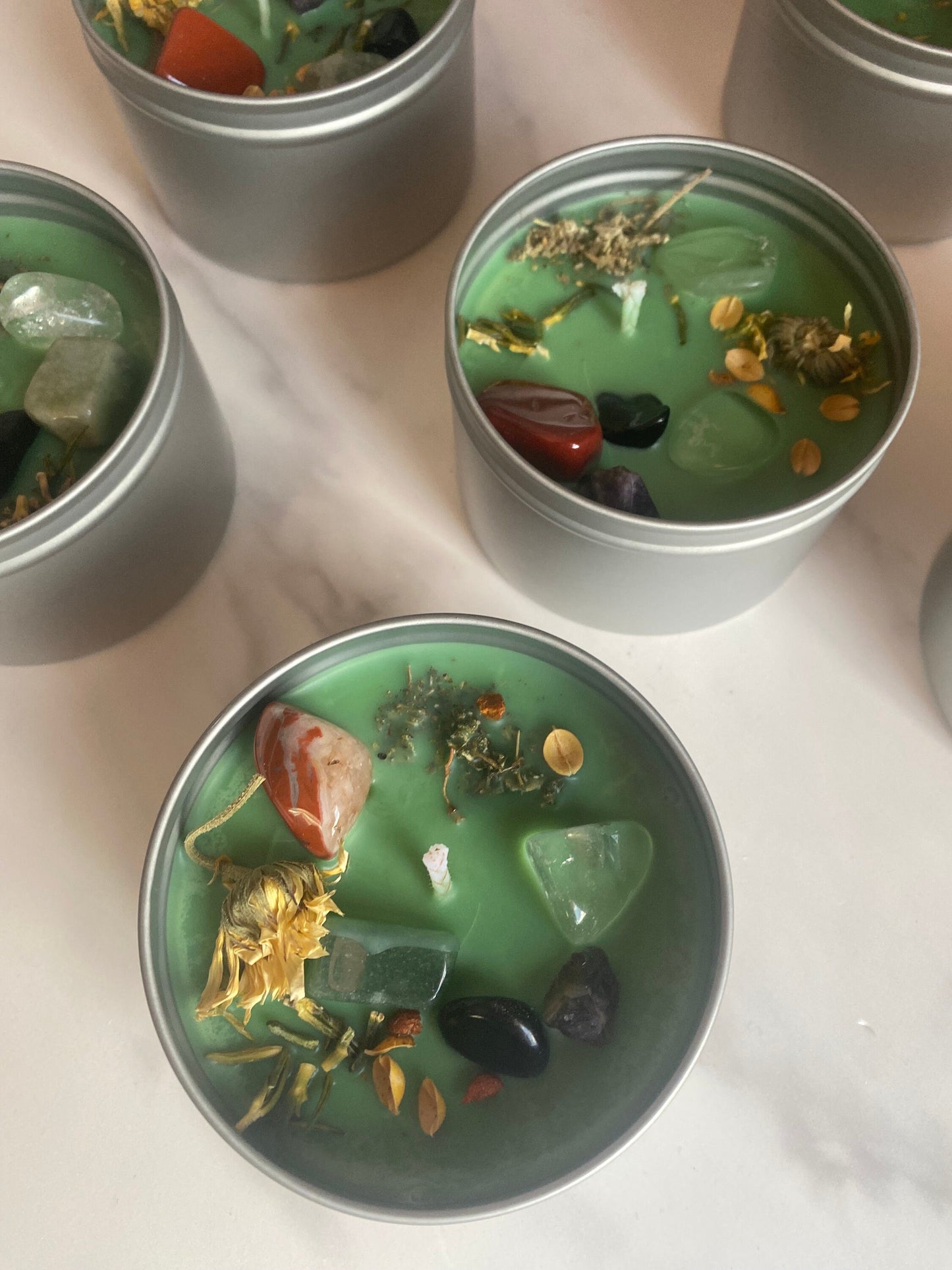 Health and Healing Crystal Hand Poured Soy Candle 8 oz