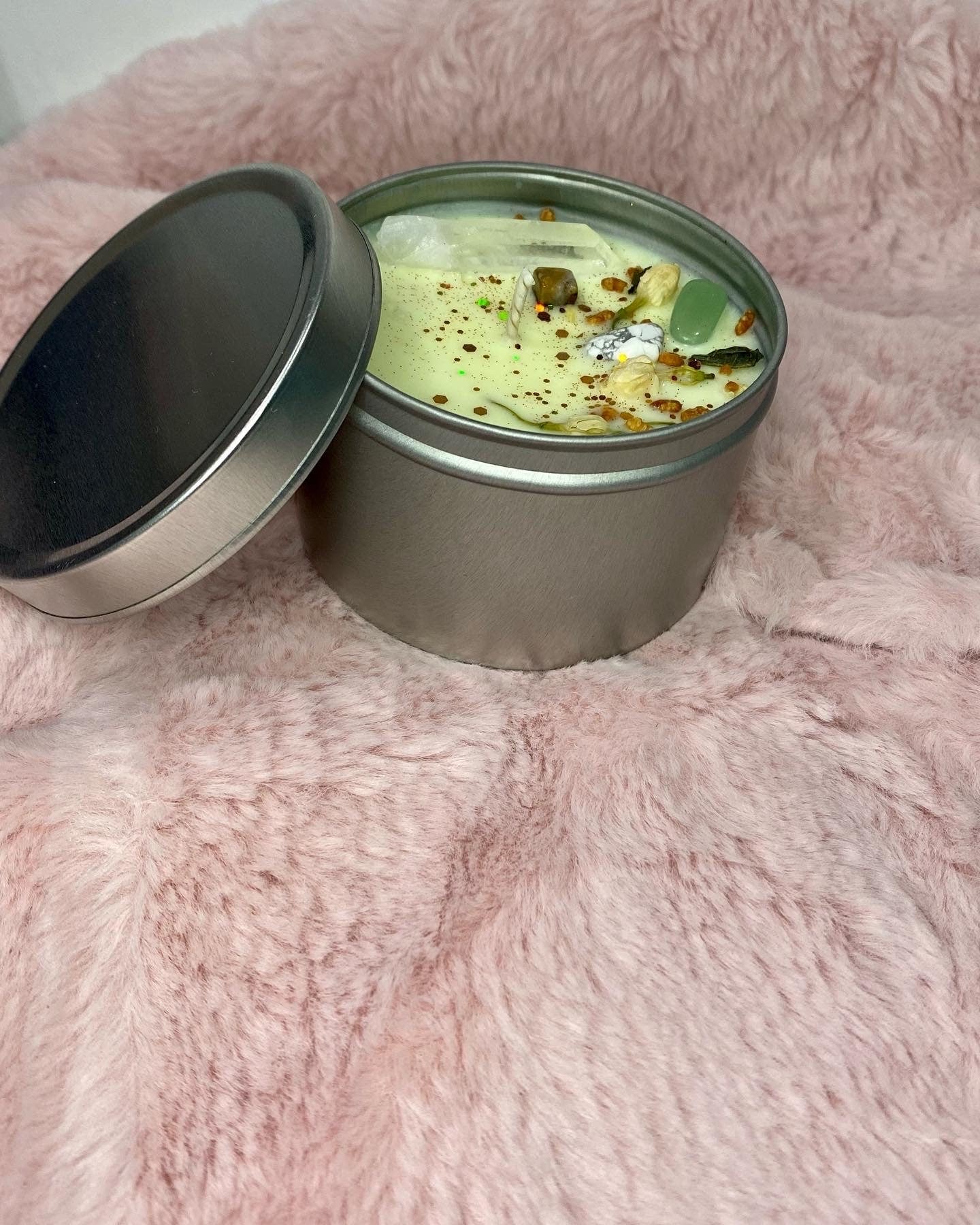 Stress Less Hand Poured Crystal Soy Candle 8 oz