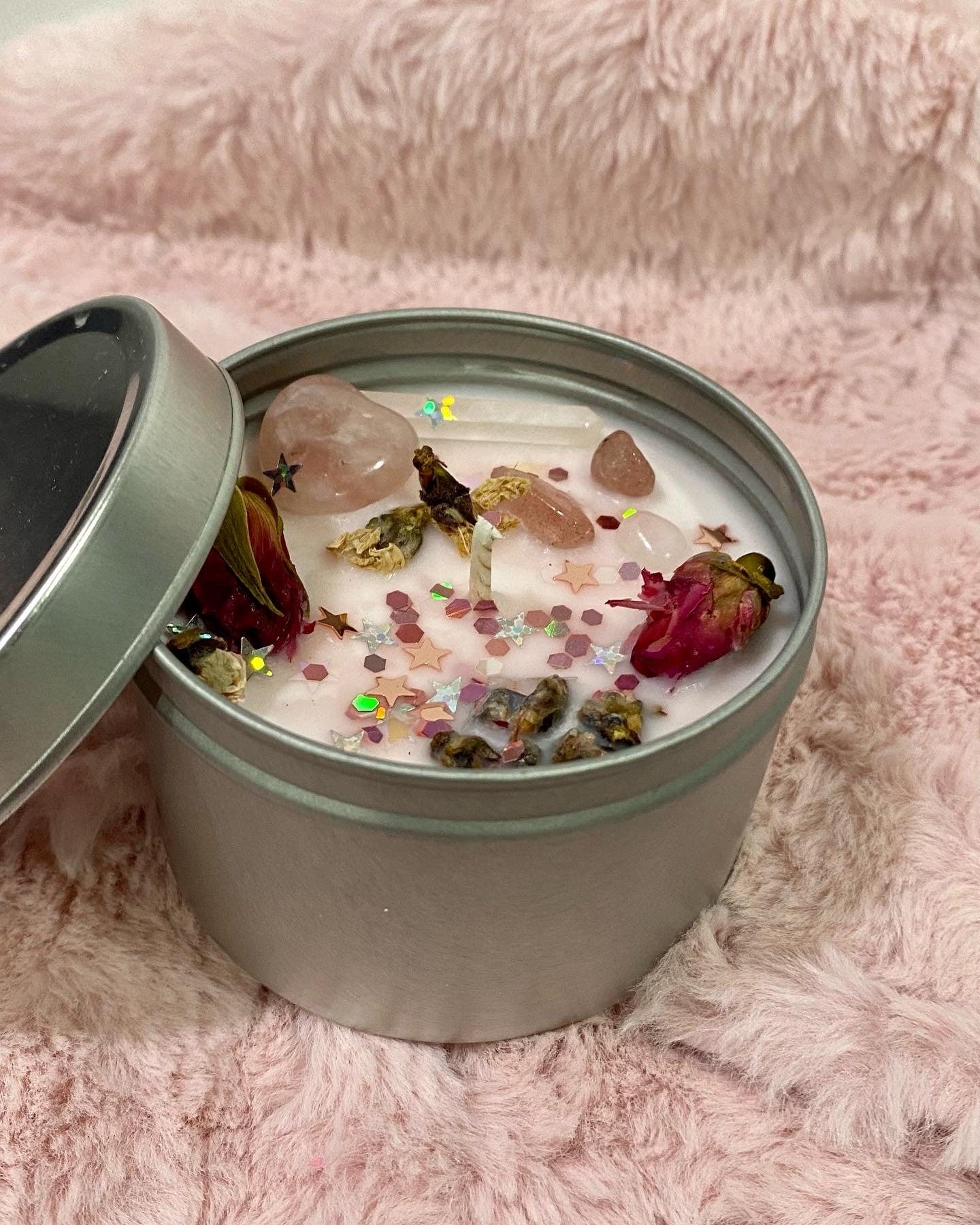 Love Spell Hand Poured Crystal Soy Candle 8 oz